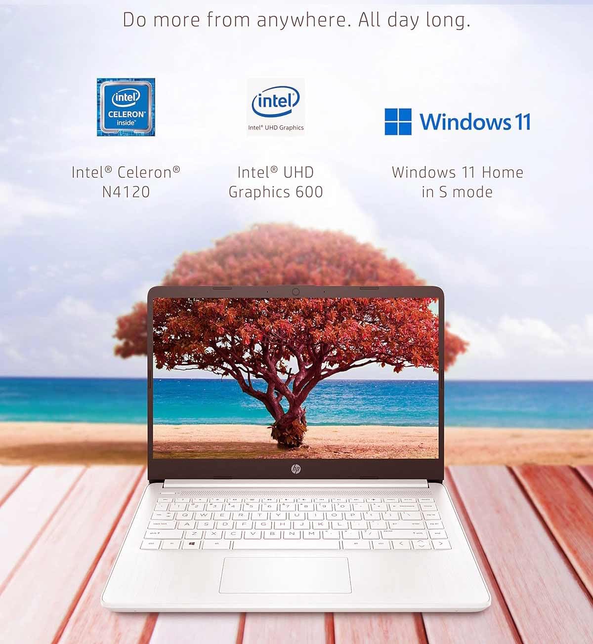 Hp 14In Schools And Business Laptop, Intel Quad-Core N4120 Cpu, 16Gb Ram, 64Gb Emmc, 256Gb Micro Sd, 1-Y Office 365, Webcam, Hdm