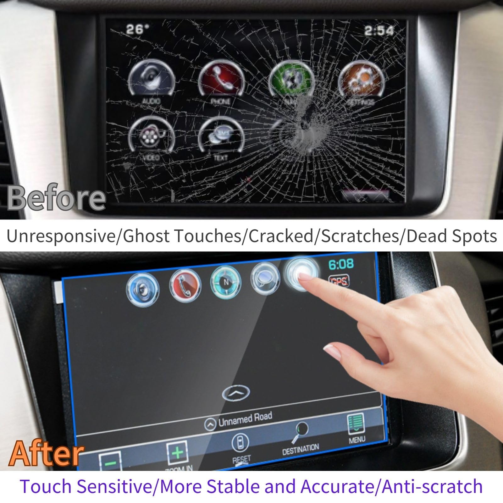 Kixfwpy 8    55Pin Touch Screen Digitizer Replacement For Gmc Mylink Navigation Radio Replace Dj080Pa 01A Fit For 2015 2018 Chev