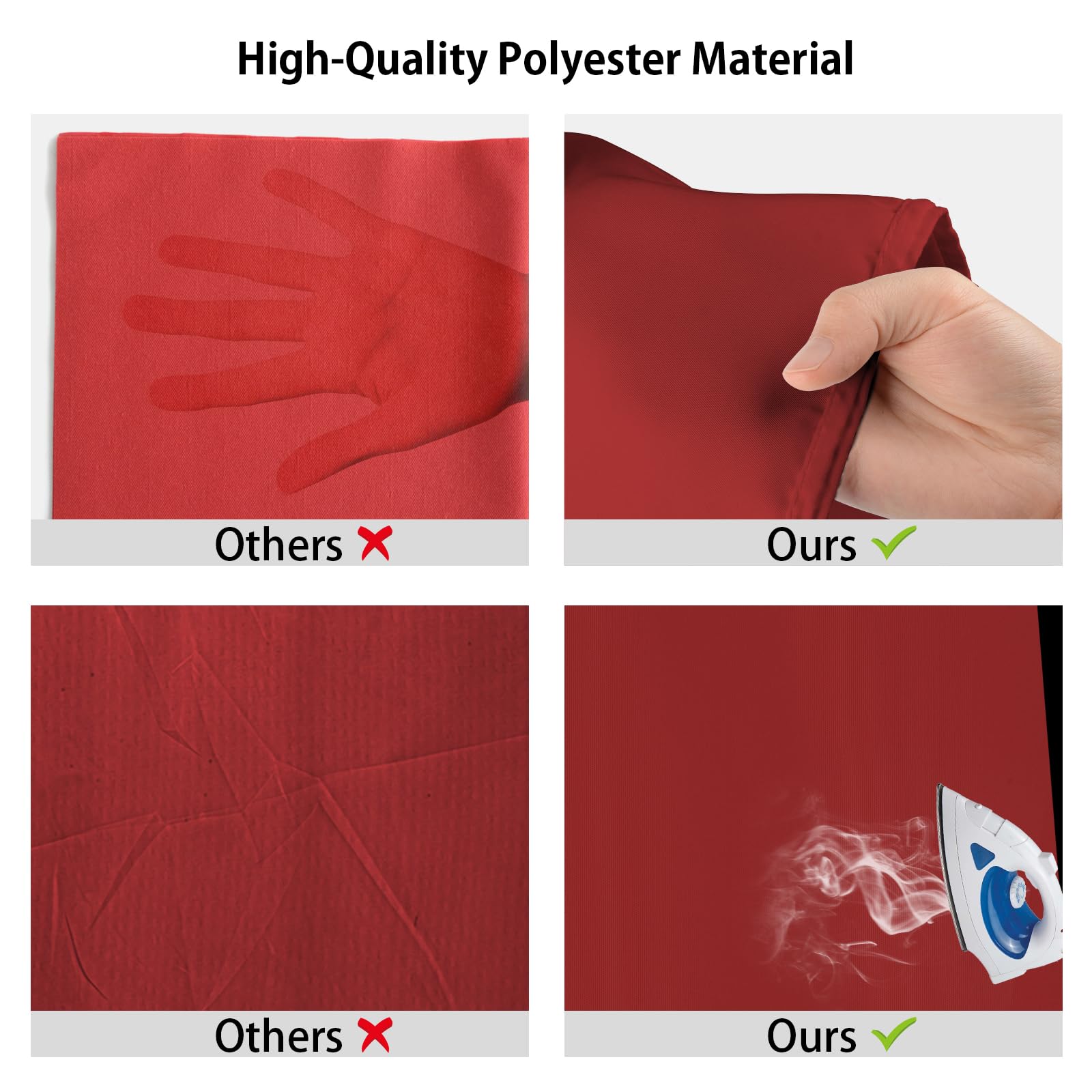 Utebit 6X9Ft Red Photo Backdrop For Photography, Iron-On Red Backdrops Polyester Photography Backdrop For Wedding Ceremony Home