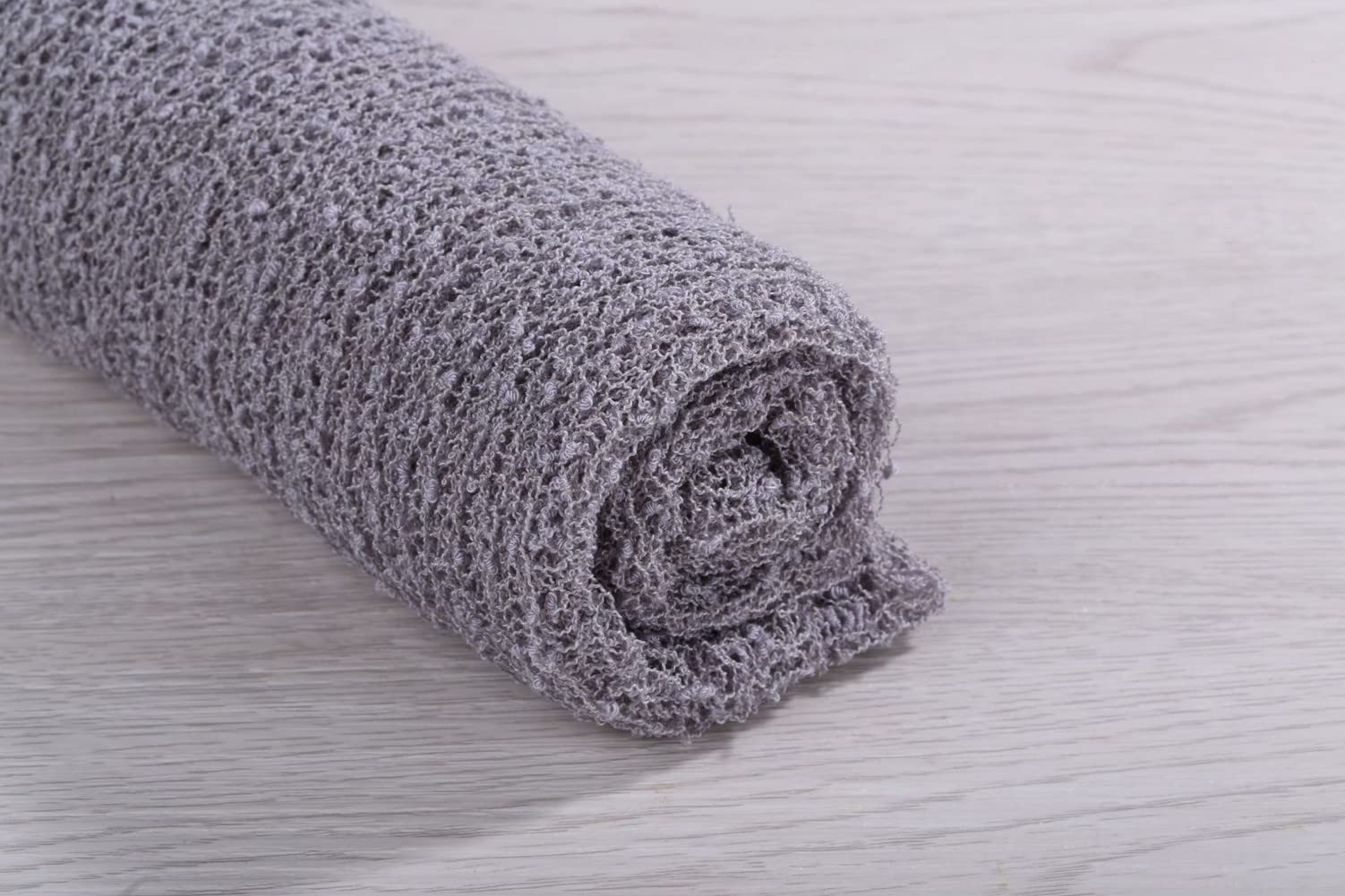 Coberllus Newborn Baby Photography Props Long Ripple Stretch Wrap Blanket Cloth For Boys Girls Photo Shoot (Light Gray)