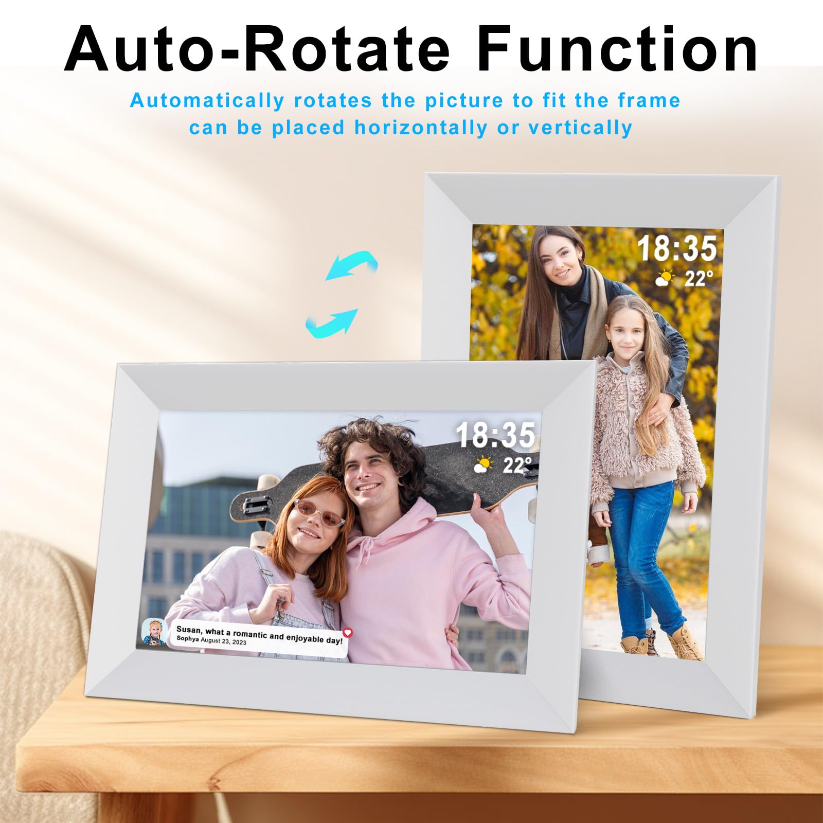 Frameo Digital Picture Frame Wifi 10.1 Inch Digital Photo Frame With 32Gb Storage Sd Card Slot Desktop,Ips Touch Screen, Auto Ro