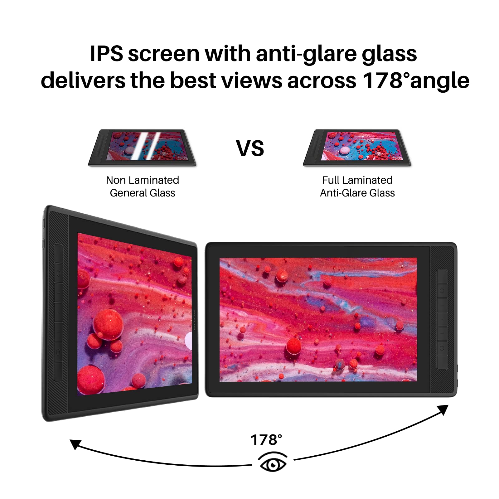 Huion Kamvas Pro 13 2.5K Qhd Graphics Monitor Drawing Tablet With Screen Qled Full Lamination Battery-Free Stylus Pw517 For Wind