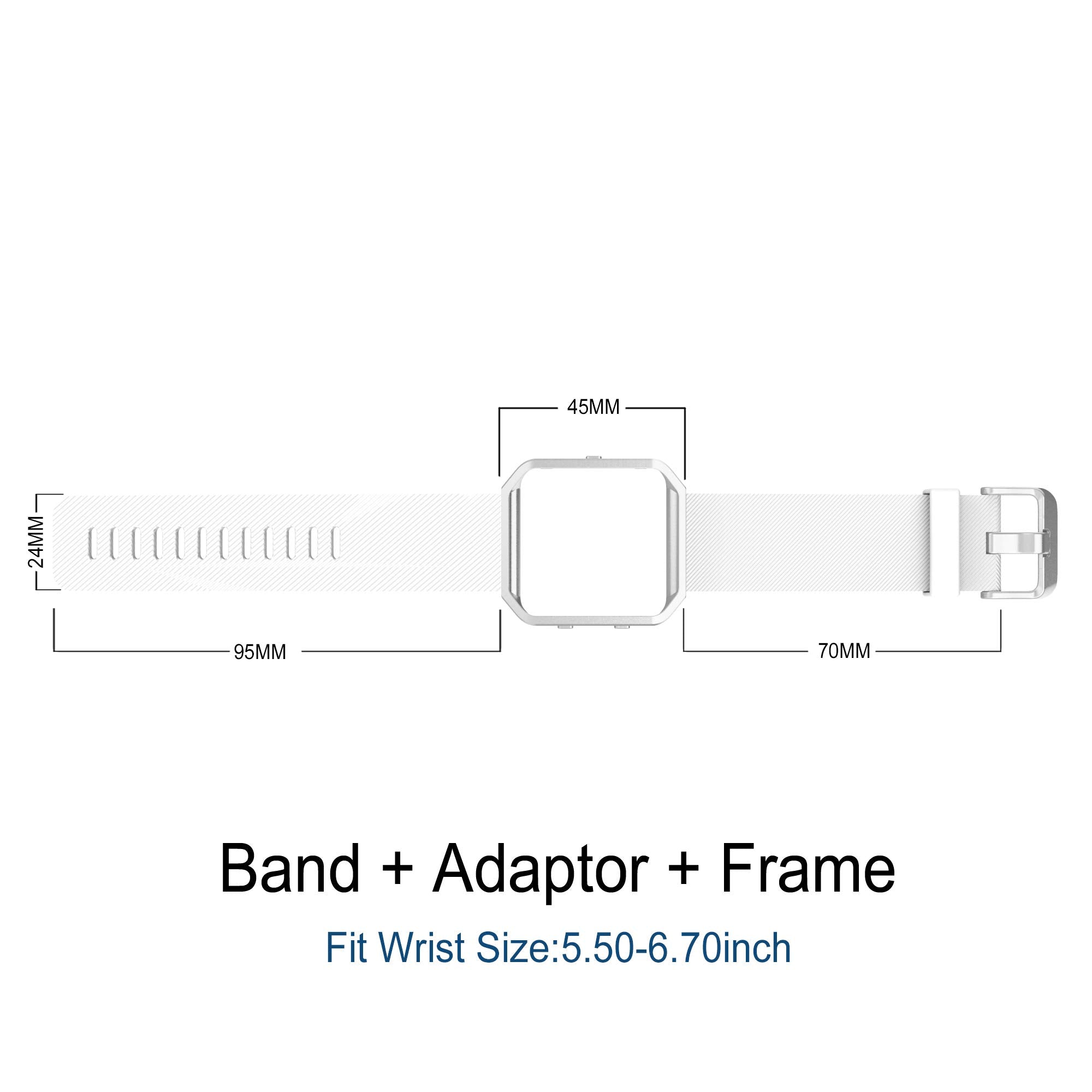 Simpeak Sport Band Compatible With Fitbit Blaze Smartwatch Sport Fitness, Silicone Wrist Band With Meatl Frame Replacement For F