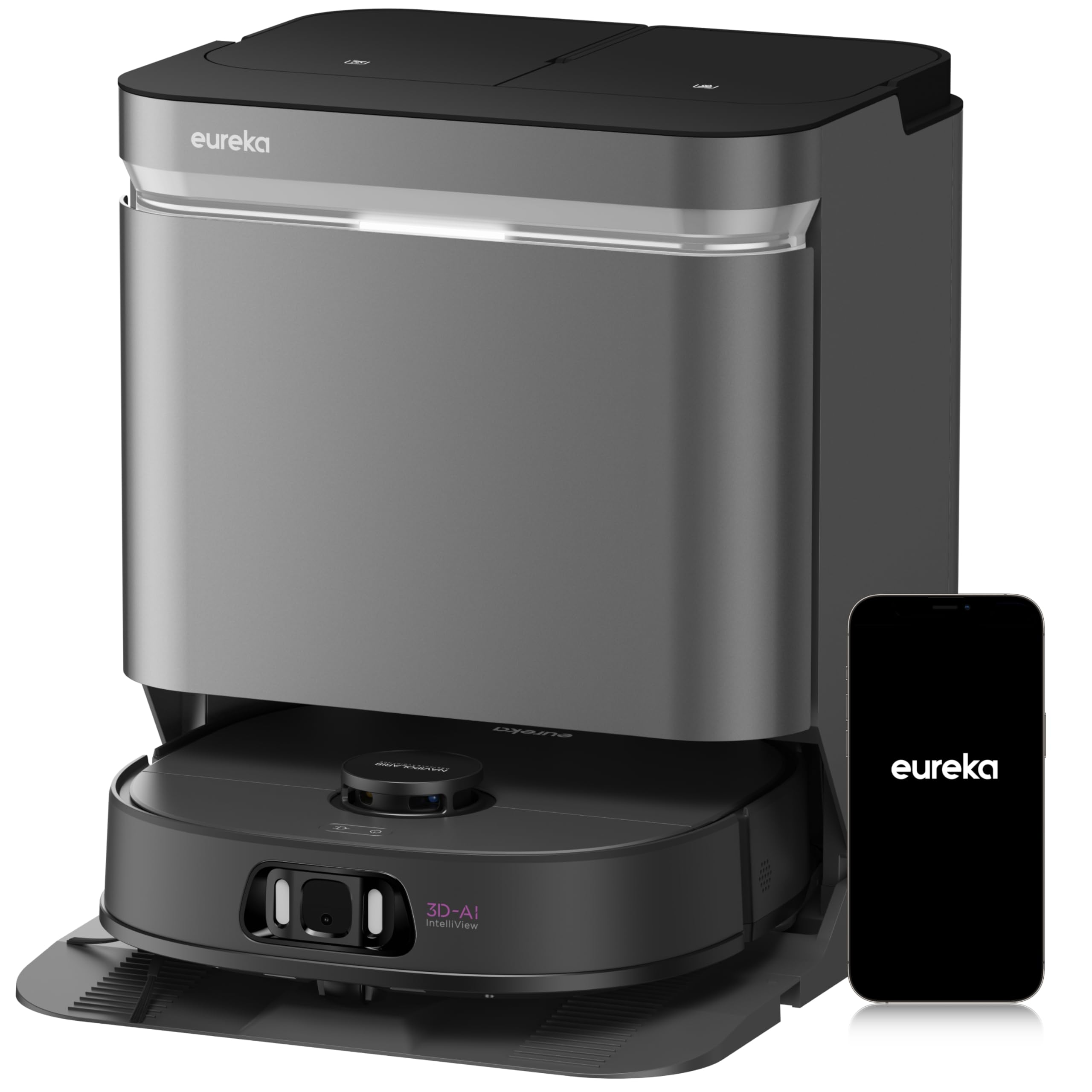 Eureka J15 Ultra Self Emptying Robot Vacuum, 19,000 Pa Suction, Flex-Arm Mop Design, 167?Hot Water Mop Washing & 131F Hot Air Dr