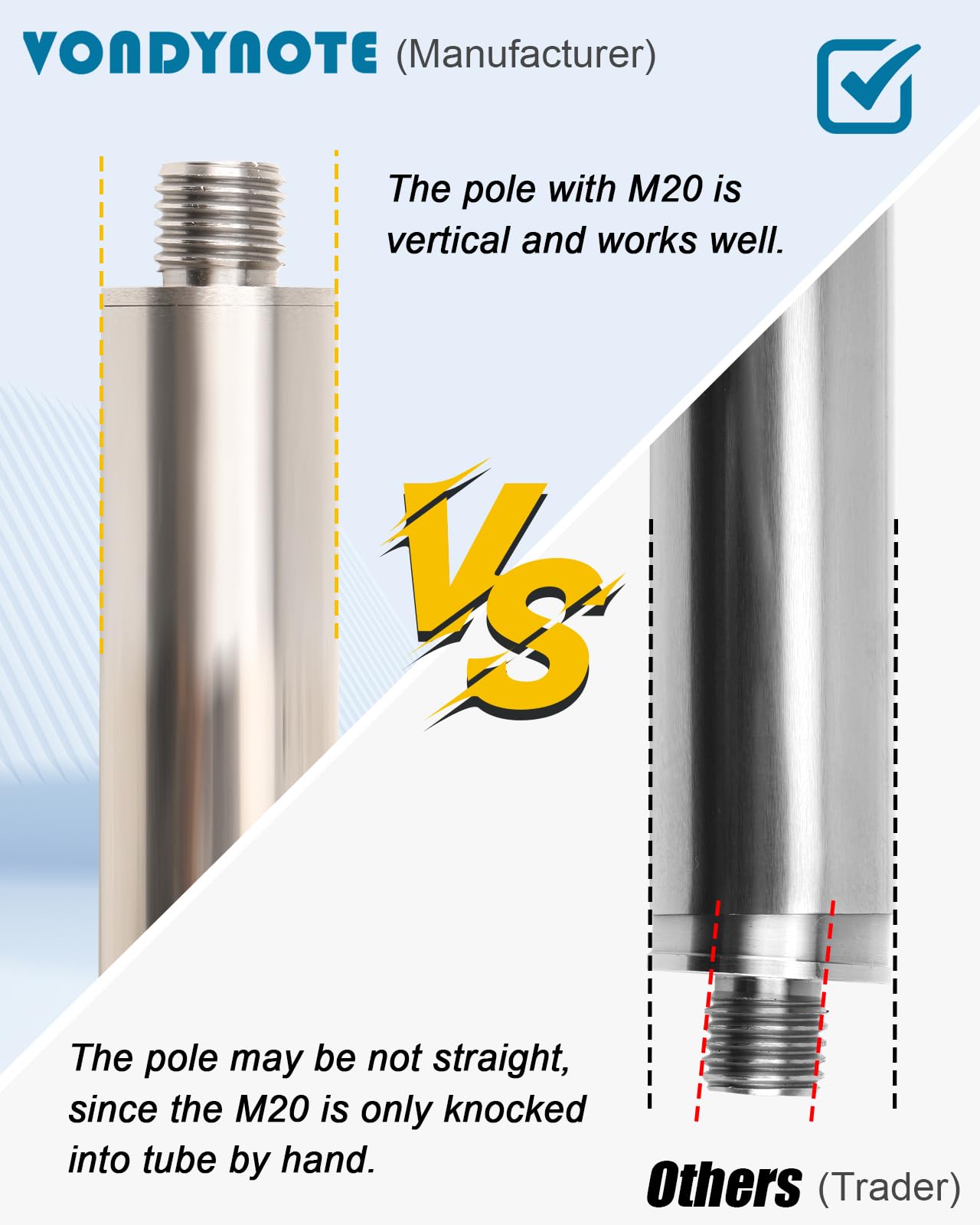 Vondynote Set Of 2 Speaker Pole For Subwoofer Height Adjustable Fits M20 Threaded Mount And 35Mm Mount Speaker Extender