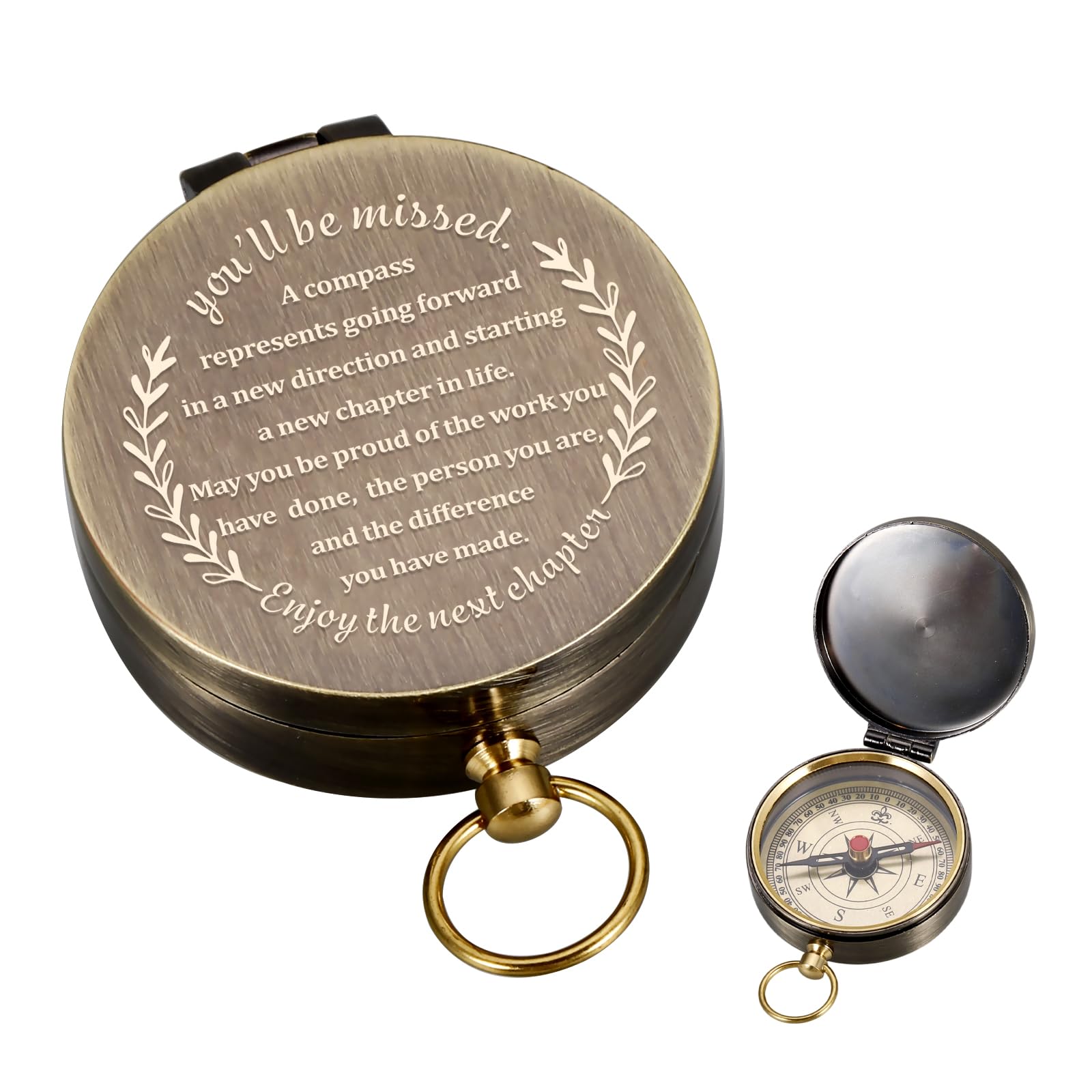 Compass Gift-Retirement Gifts for Men, Compass Present You Will Be Missed for Men, Coworker Leaving Farewell Going Away New Begi