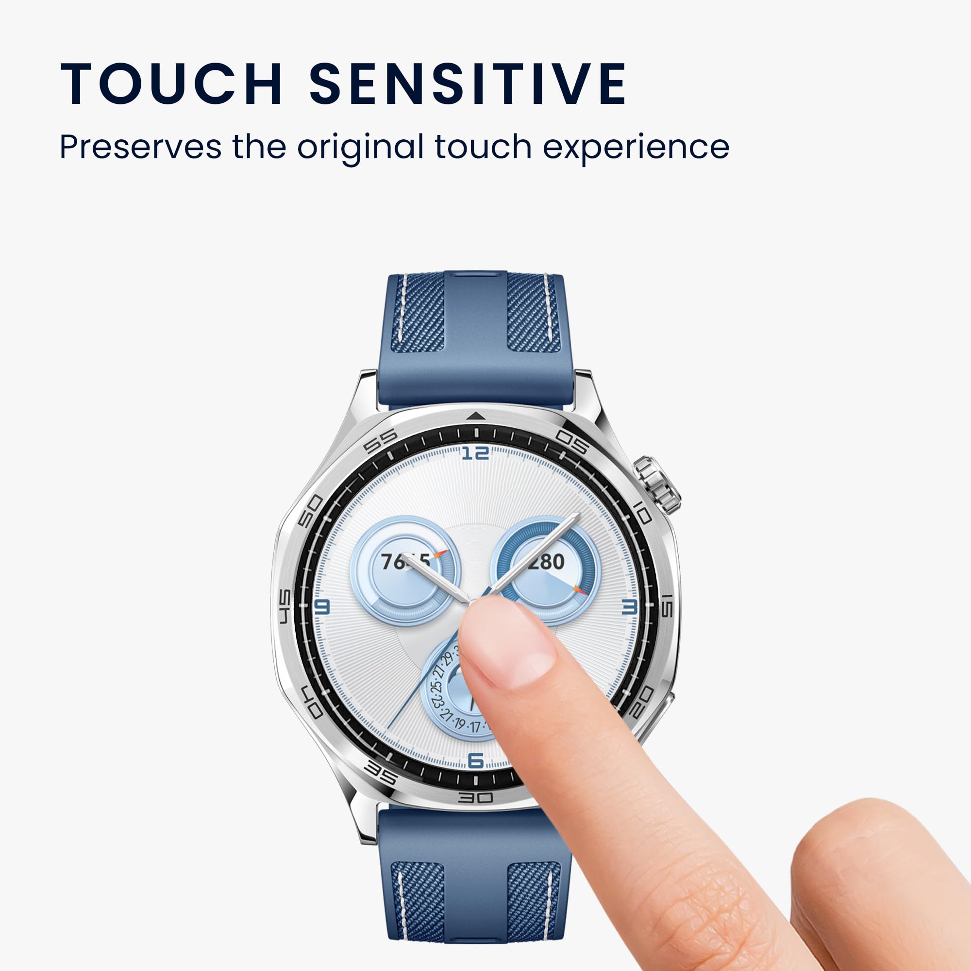 Kwmobile Protective Film Compatible With Huawei Watch Gt5 46Mm Screen Protector - 2X Smart Watch Protector Anti-Fingerprint