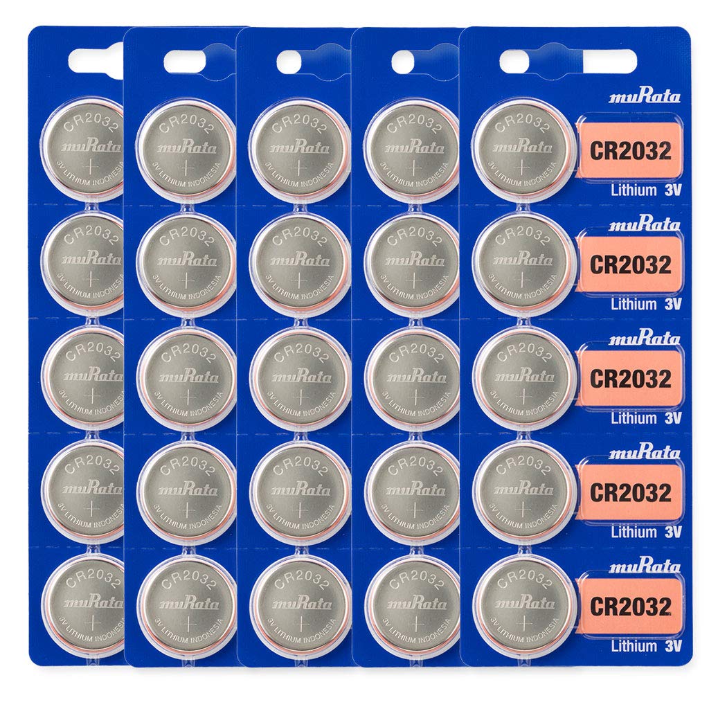 Murata Cr2032 Battery Dl2032 Ecr2032 3V Lithium Coin Cell (25 Batteries)