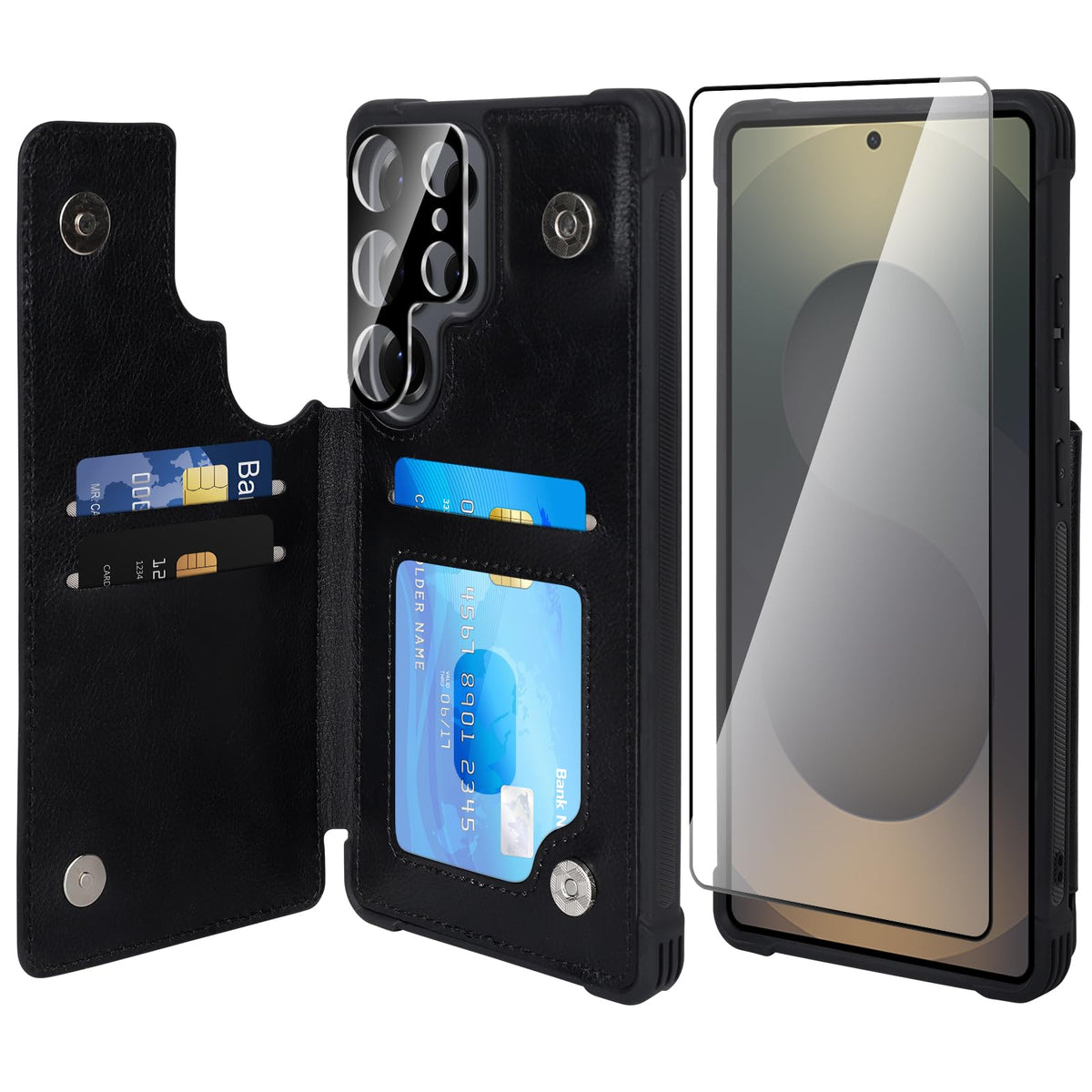 Vanavagy Wallet Case For Galaxy S25 Ultra For Women Men, Pu Leather Phone Case Cover Fits Magnetic Car Mount With Rfid Blocking 