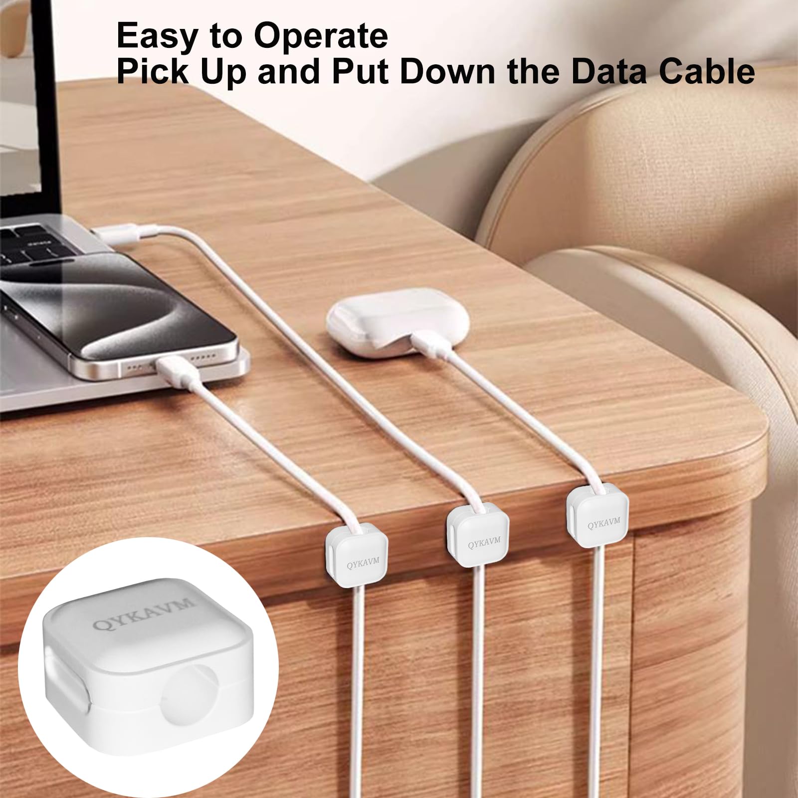 8 Pack Magnetic Cable Clips,Desk Cable Management Cord Organizer,Flip Top Magnetic Cable Clips Adhesive Wire Holder Keeper,Adhes