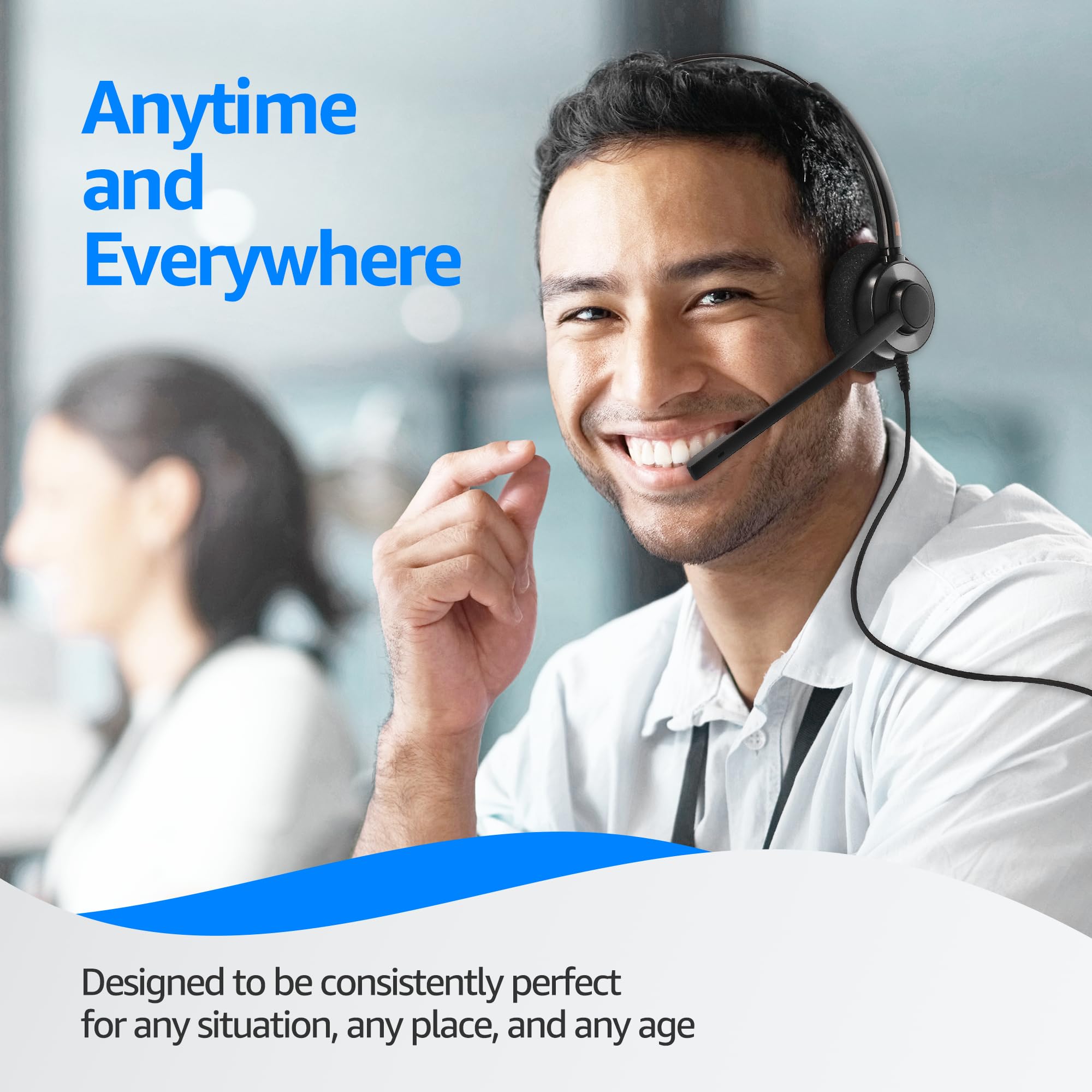 Ipd Iph-160 Phone Headset With Noise Cancelling Microphone For Office And Call Center- Comapatible With Polycom Vvx, Aastra,Avay