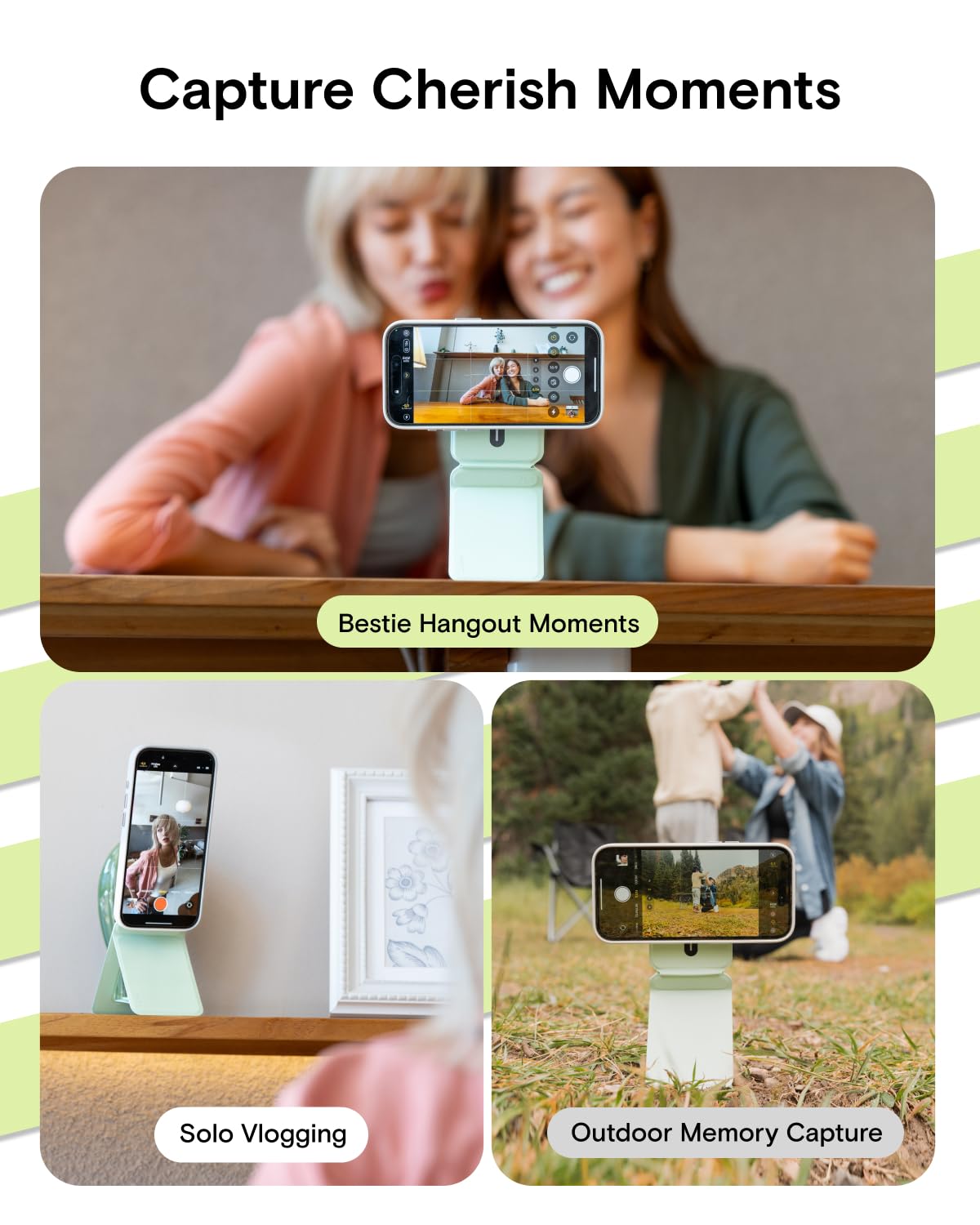 Moft Phone Tripod Stand Selfie Stick For Iphone, Multi-Angles Iphone Stand, Lightweight & Portable Phone Holder, Strong Magnets,