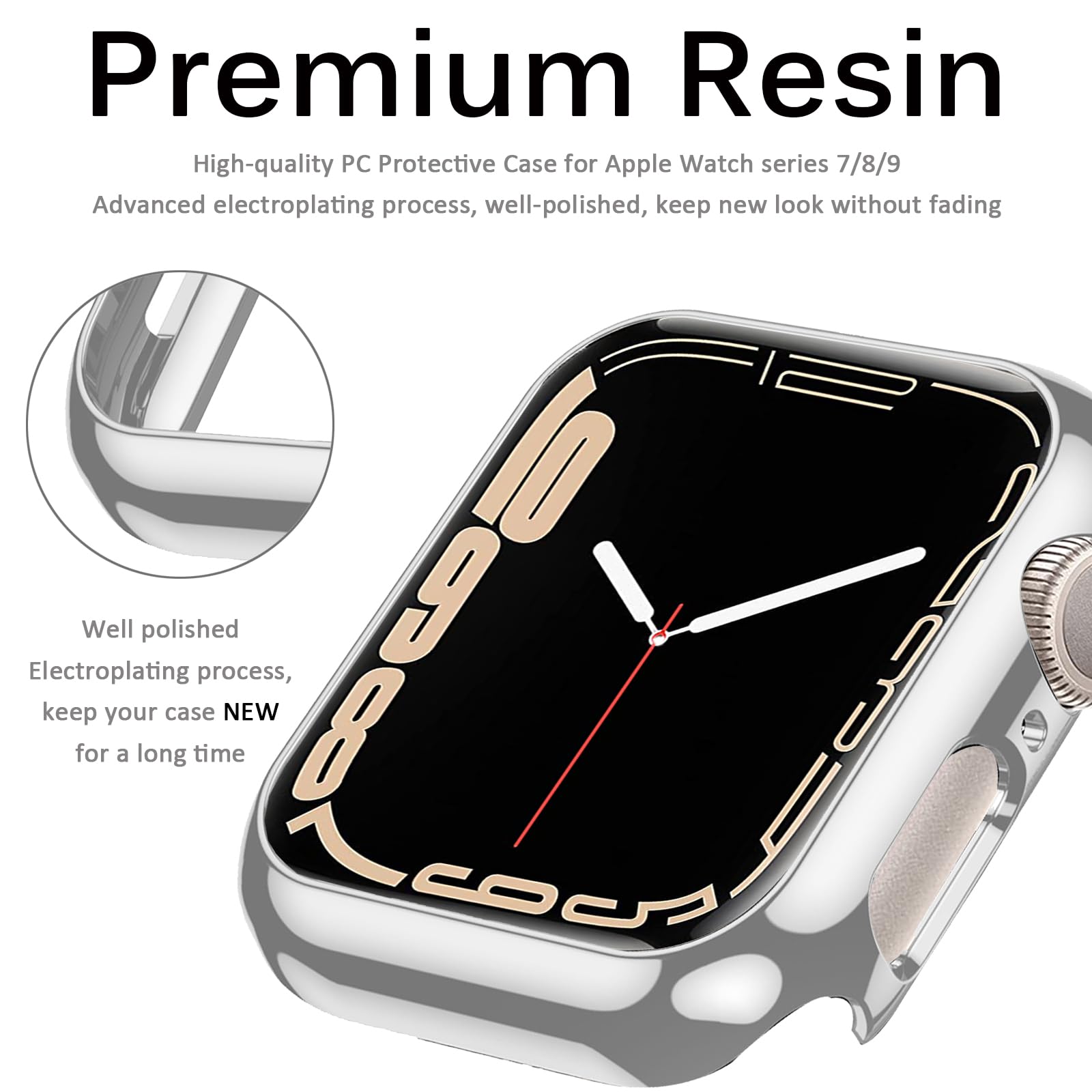 Miimall Compatible Apple Watch 41Mm Series 8/7 Case Women Men Hard Pc Frame [No Screen Protector] Ultra Thin Shockproof Full Pro