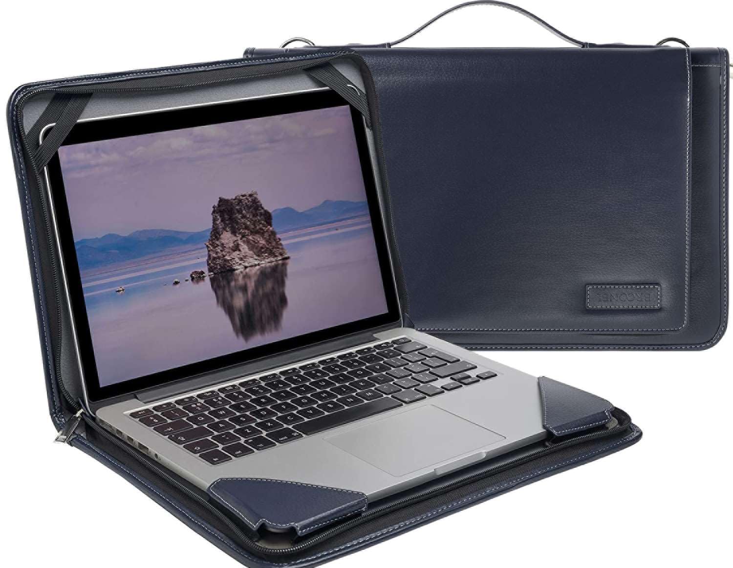 Broonel   Contour Series   Blue Heavy Duty Leather Protective Case   Compatible With Lg Gram 16 16Z90R K.Aa78A1 16'' Laptop