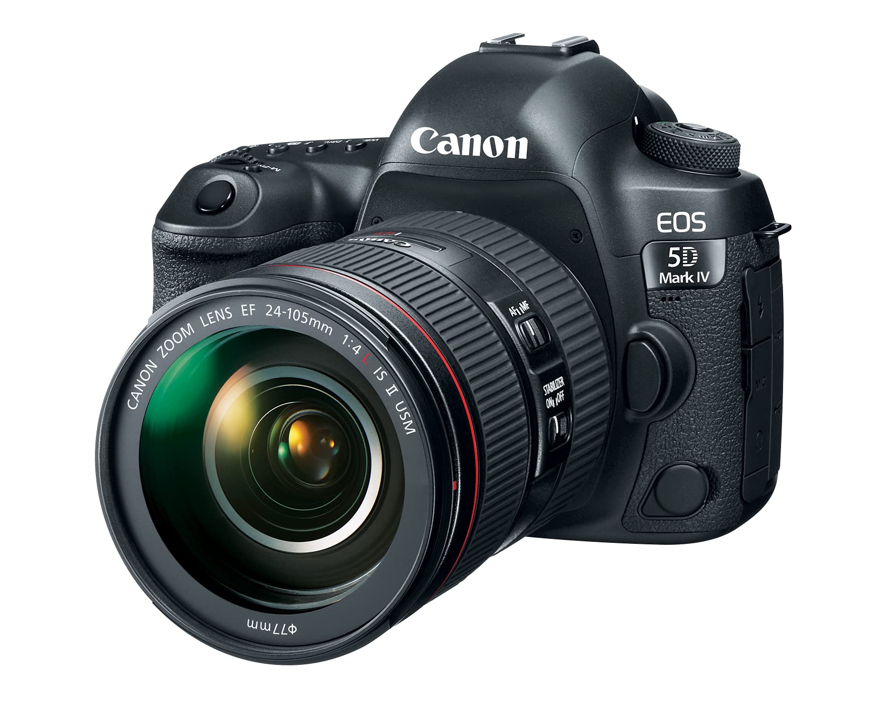 Canon Eos 5D Mark Iv Full Frame Digital Slr Camera With Ef 24 105Mm F/4L Is Ii Usm Lens Kit Black