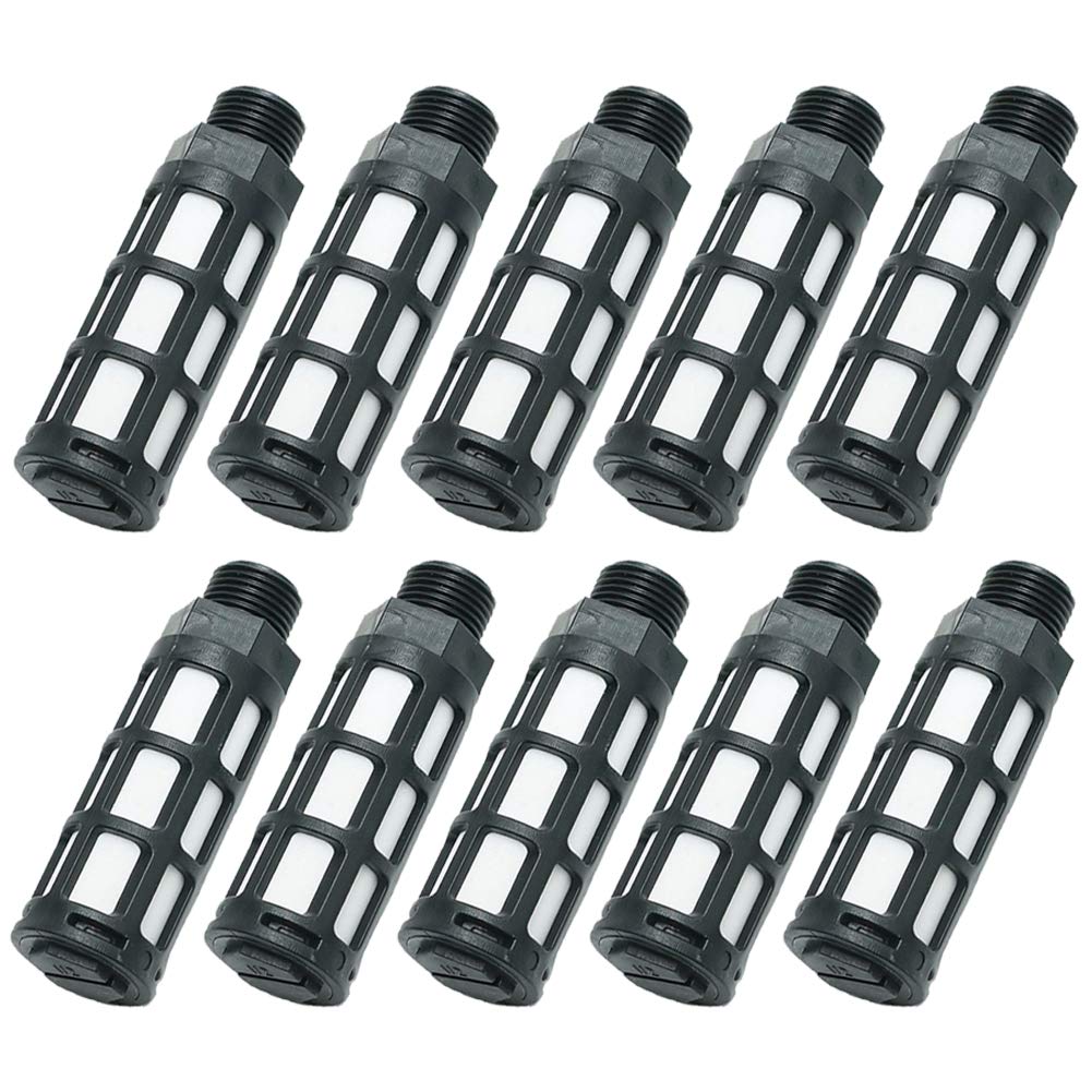 Beduan Pneumatic Air Compressor Muffler Fitting 1/4'' Npt Compressed Exhaust Silencer (Pack Of 10)