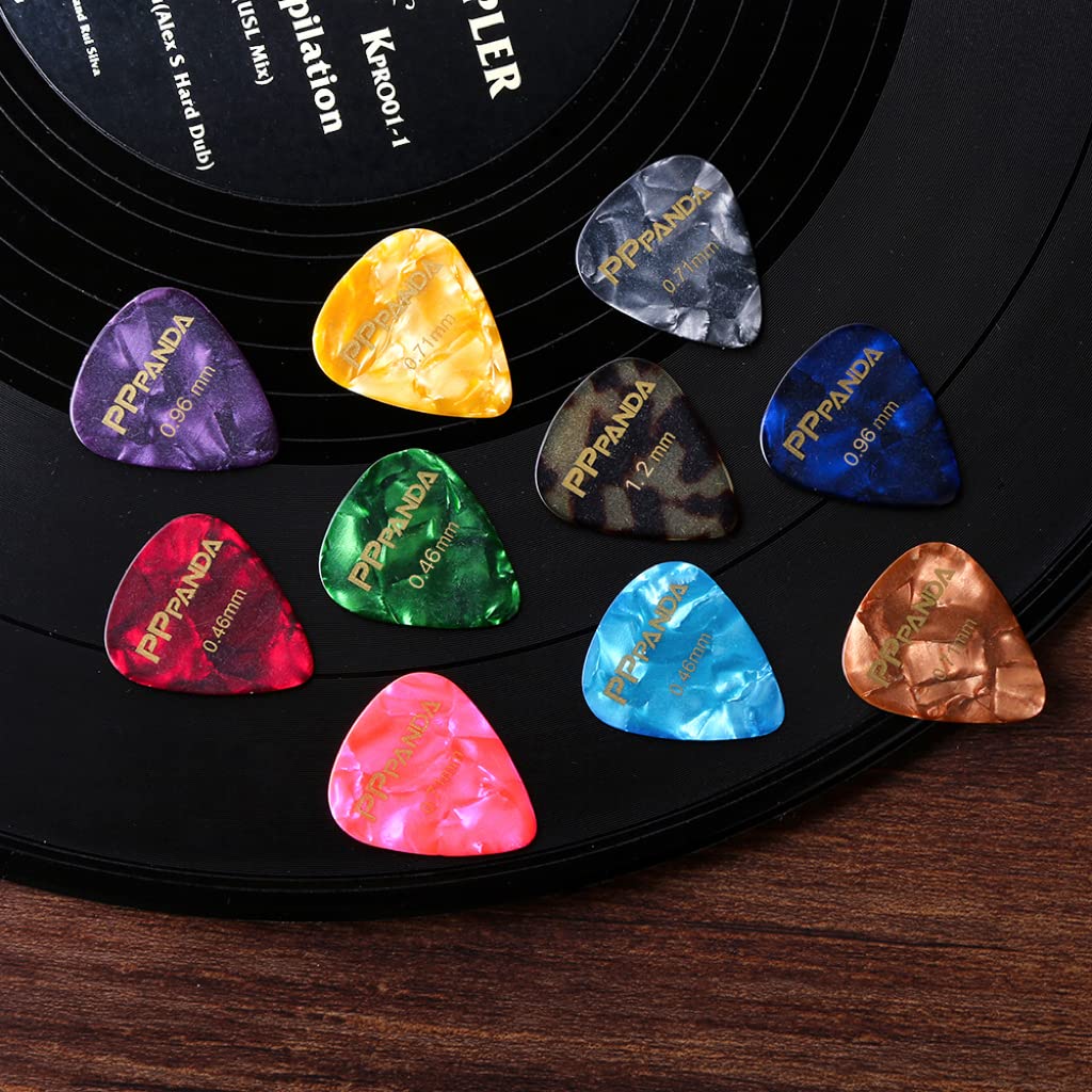PPpanda Guitar Picks 32pcs - Varied Thickness 0.46-1.2mm Plectrums for Electric, Acoustic & Bass Guitars