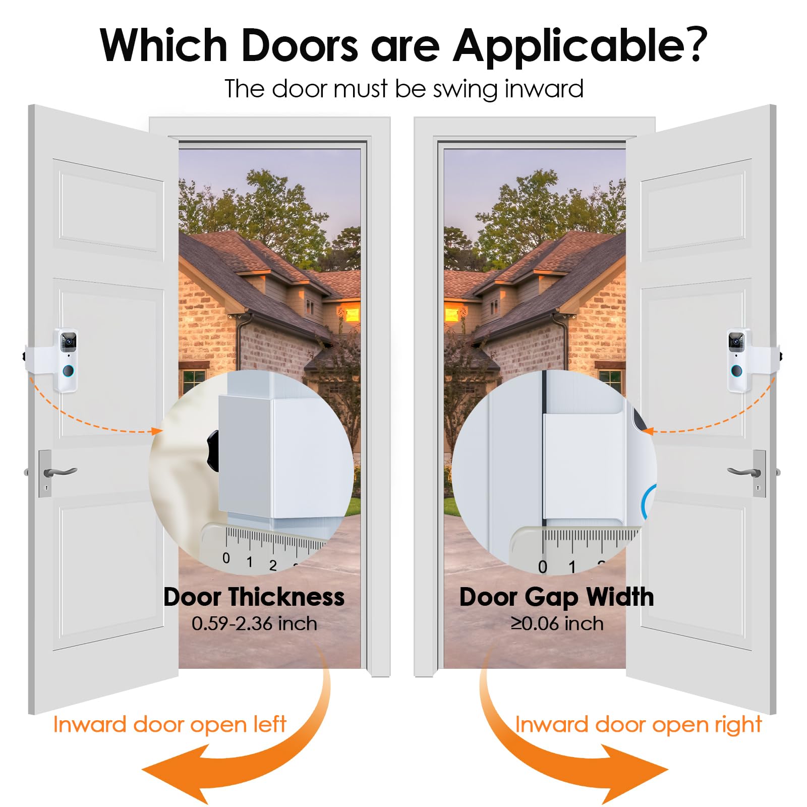 Blink Doorbell Mount, Full Metal Anti Theft No Drill Mount For Blink Video Doorbell, No Block Motion And Camera Sensors, Easy In