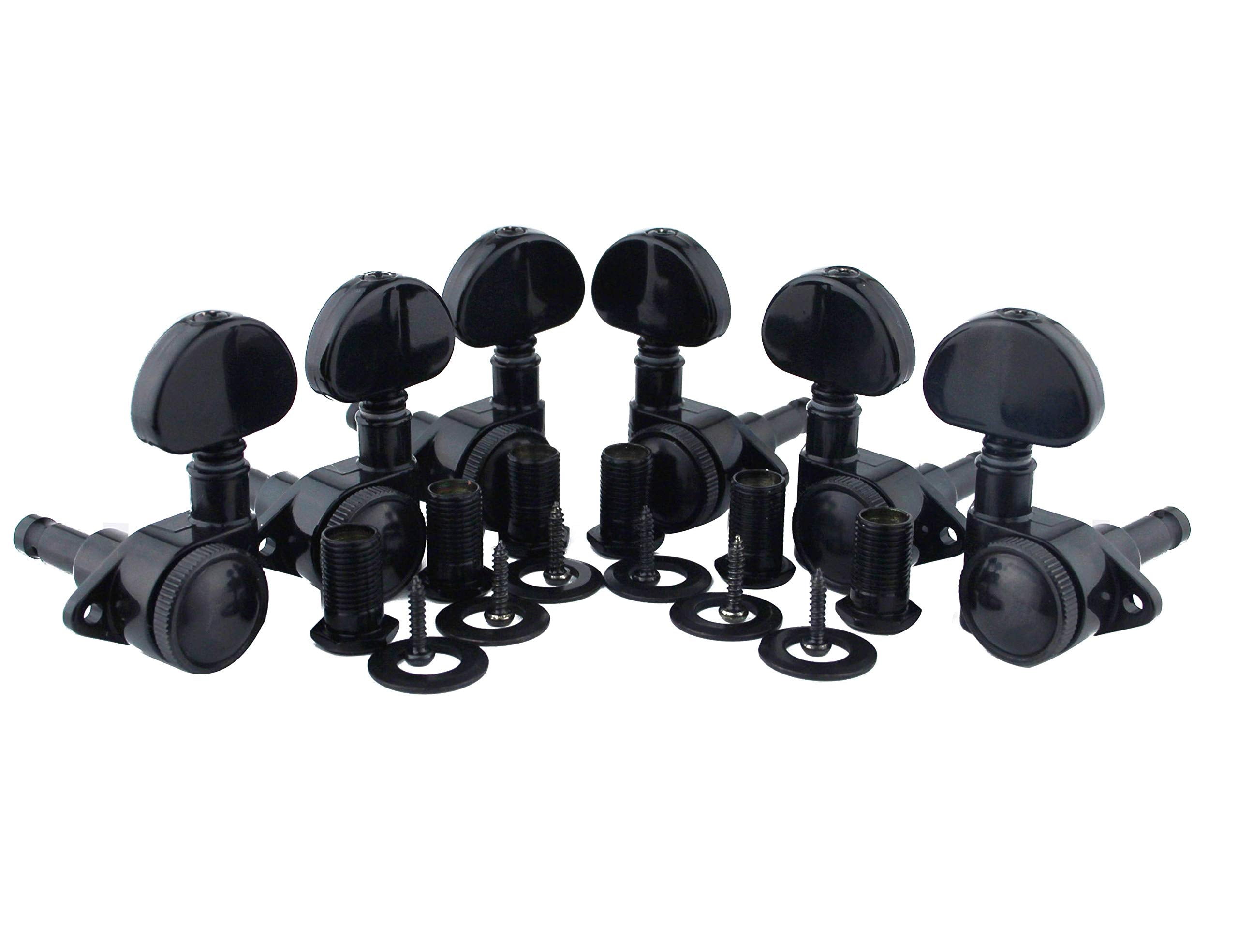 Guyker Guitar Locking Tuners (3L + 3R)   1:21 High End Roto Grip Rotomatic Lock String Tuning Key Pegs Machine Head With Big Han