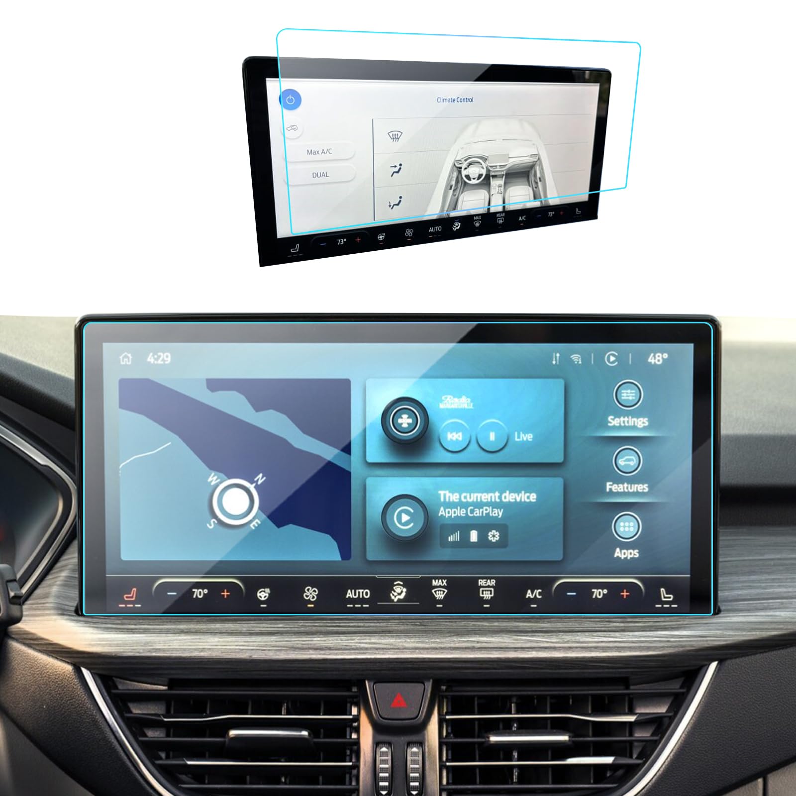 Lantu Car Screen Protector For 2023 2024 Escape (Active/St Line/St Line Select/St Line Elite/Platinum/Plug In Hybrid) Accessorie