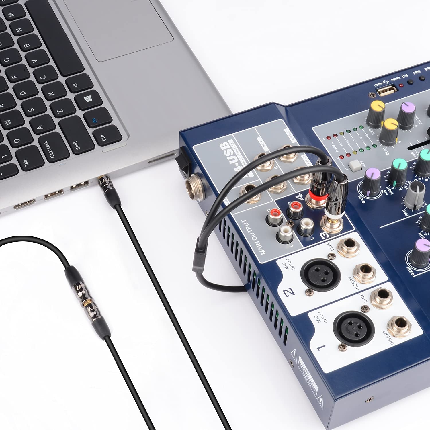 J&D 3.5Mm Trs To Dual 1/4 In Ts Cable, Heavy Duty 3.5 Mm To 2 X 6.35 Mm Cable 3.5 Mm 1/8 Female To 1/4 Male Cord For Mixer Guita