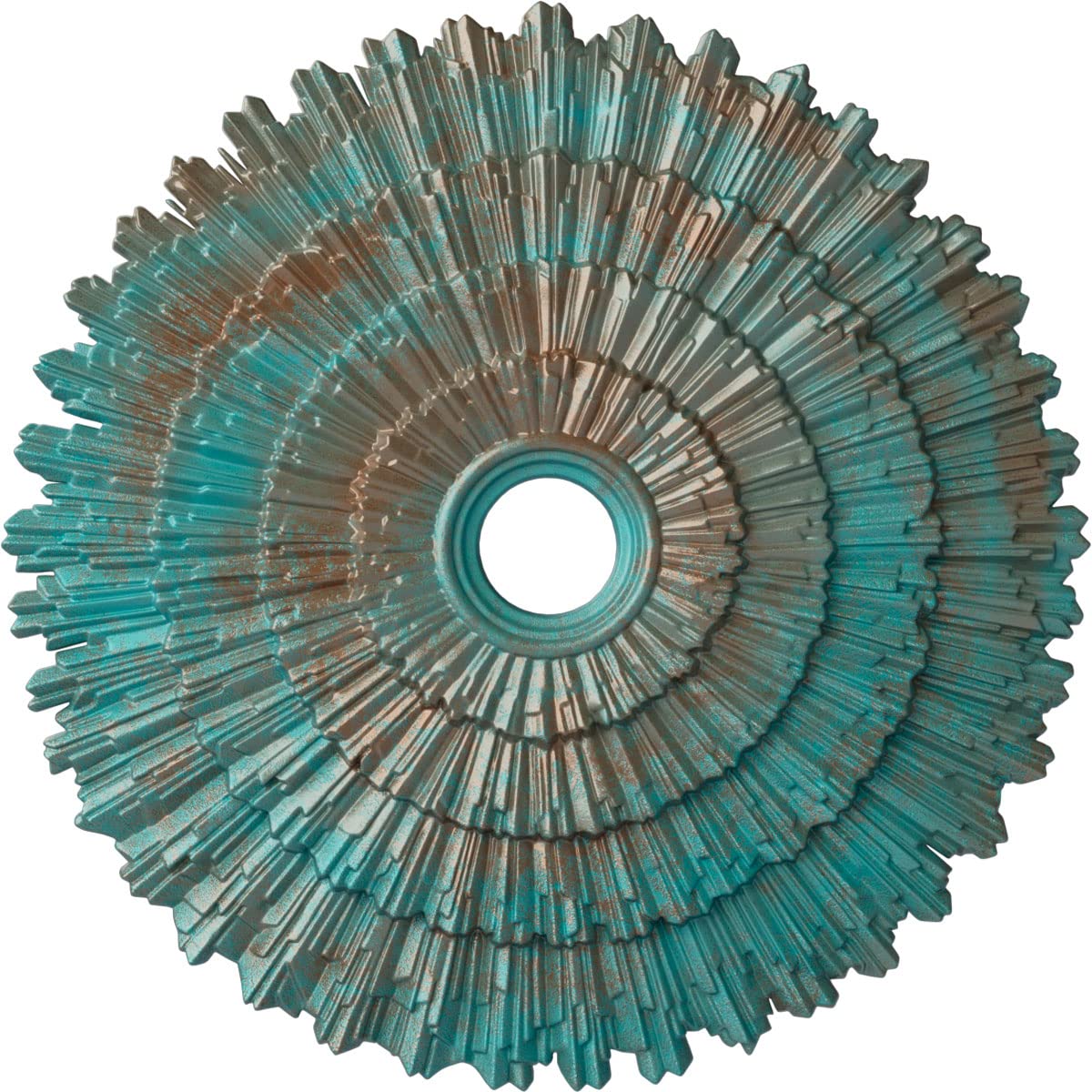 Ekena Millwork CM24ENCGS 24-3/4 x 3-1/4 x 1-7/8 Eryn Ceiling Medallion, Copper Green Patina