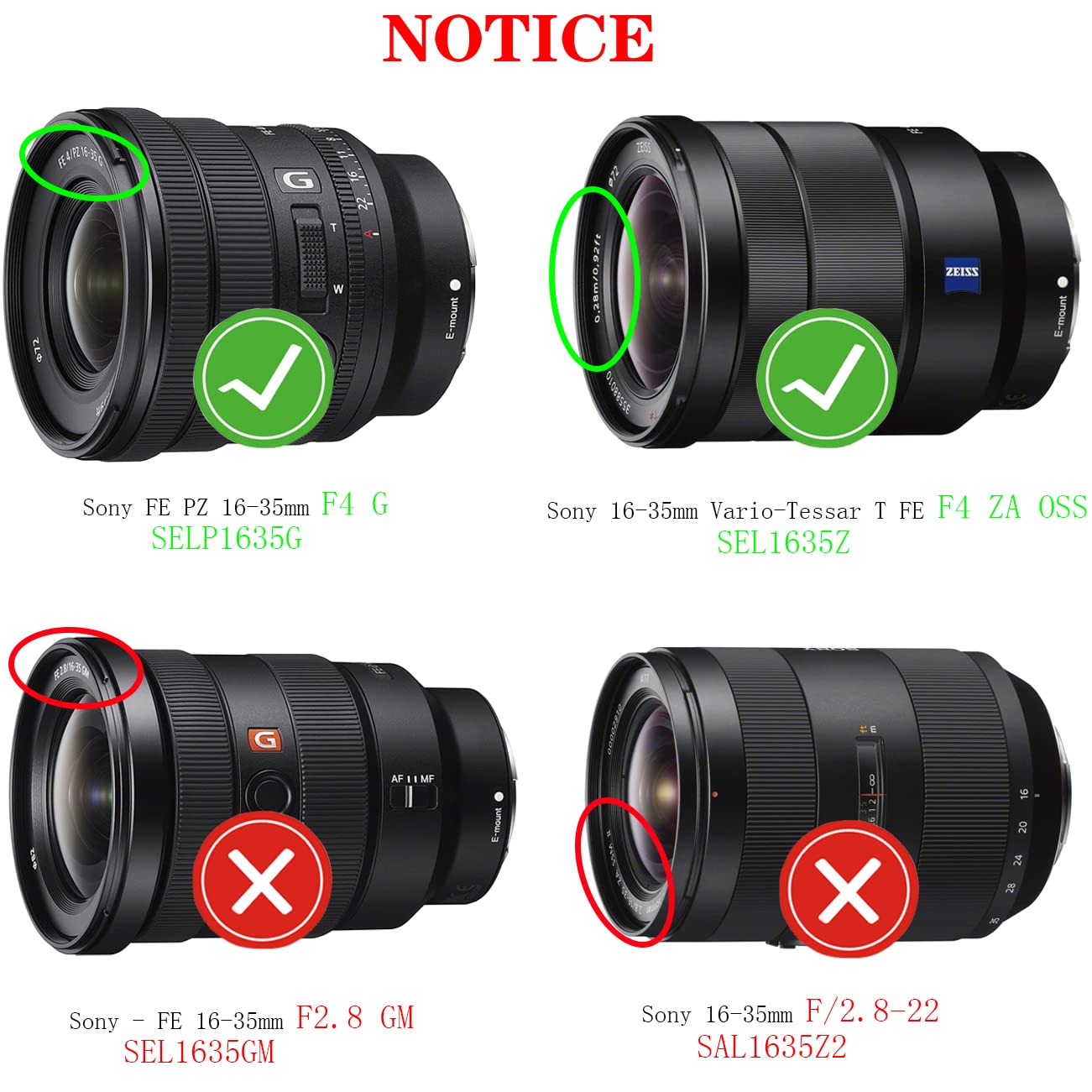 72Mm Lens Cap Cover For Sony Fe Pz 16 35Mm F4(Not For 2.8) G,Fe 16 35Mm F4(Not For 2.8) Za Oss,Fe 70 200Mm F4(Not For F2.8) G Os