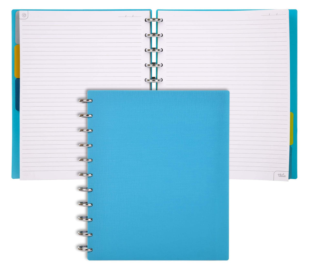 Talia Discbound Notebooks, Planner, Customizable, (Ycelestial Turquoise Wsilver Discs, Letter (85In X 11In))
