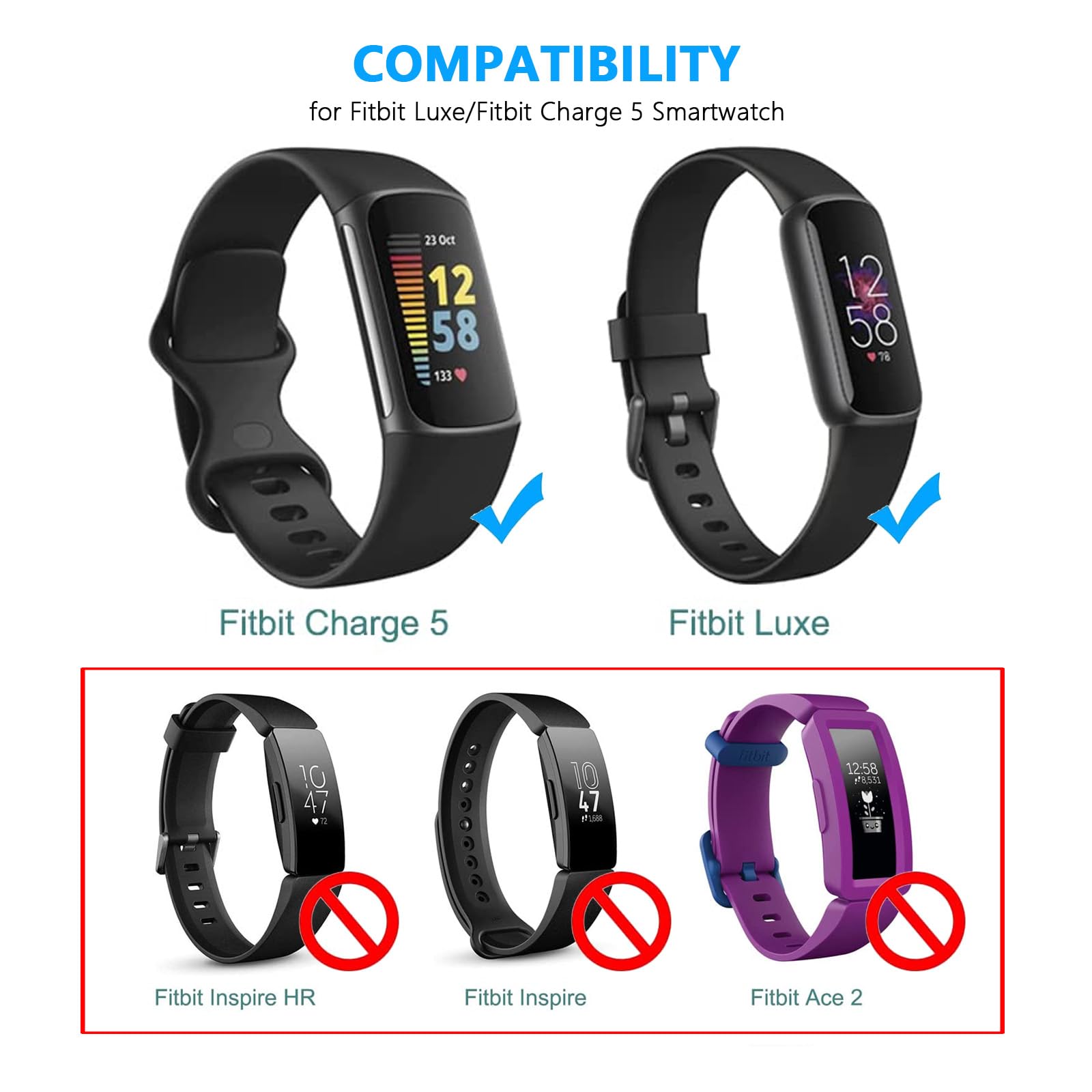 Replacement Wall Charger For Fitbit Luxe Fitbit Charge 5, Fitbit Charge 6, For Fitbit Luxe Fitness Tracker Fb422/Charge 5 Advanc