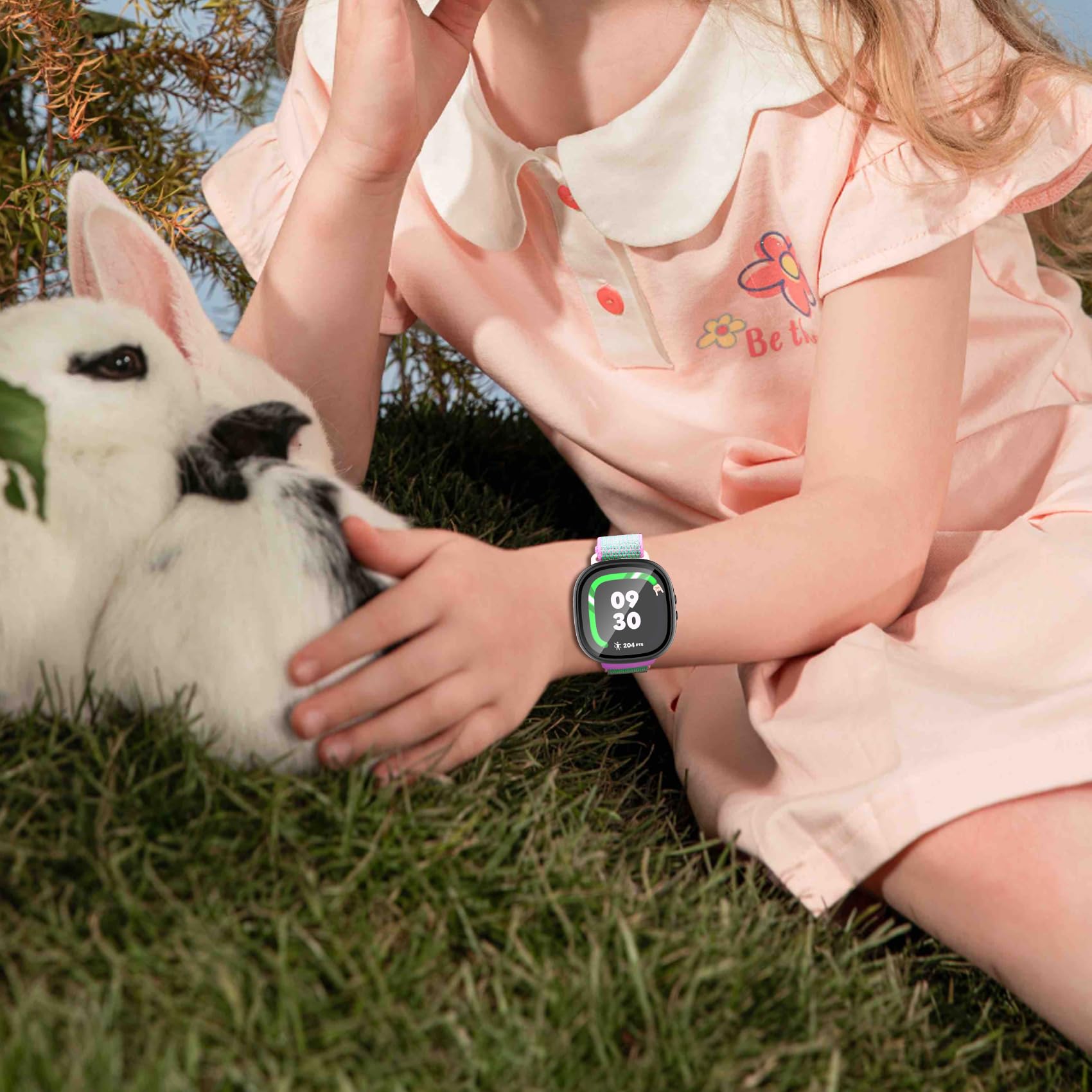 2-Pack Screen Protector Compatible With Fitbit Google Ace Lte Case, Tempered Glass All-Around Protective Screen Full Hard Pc Cov