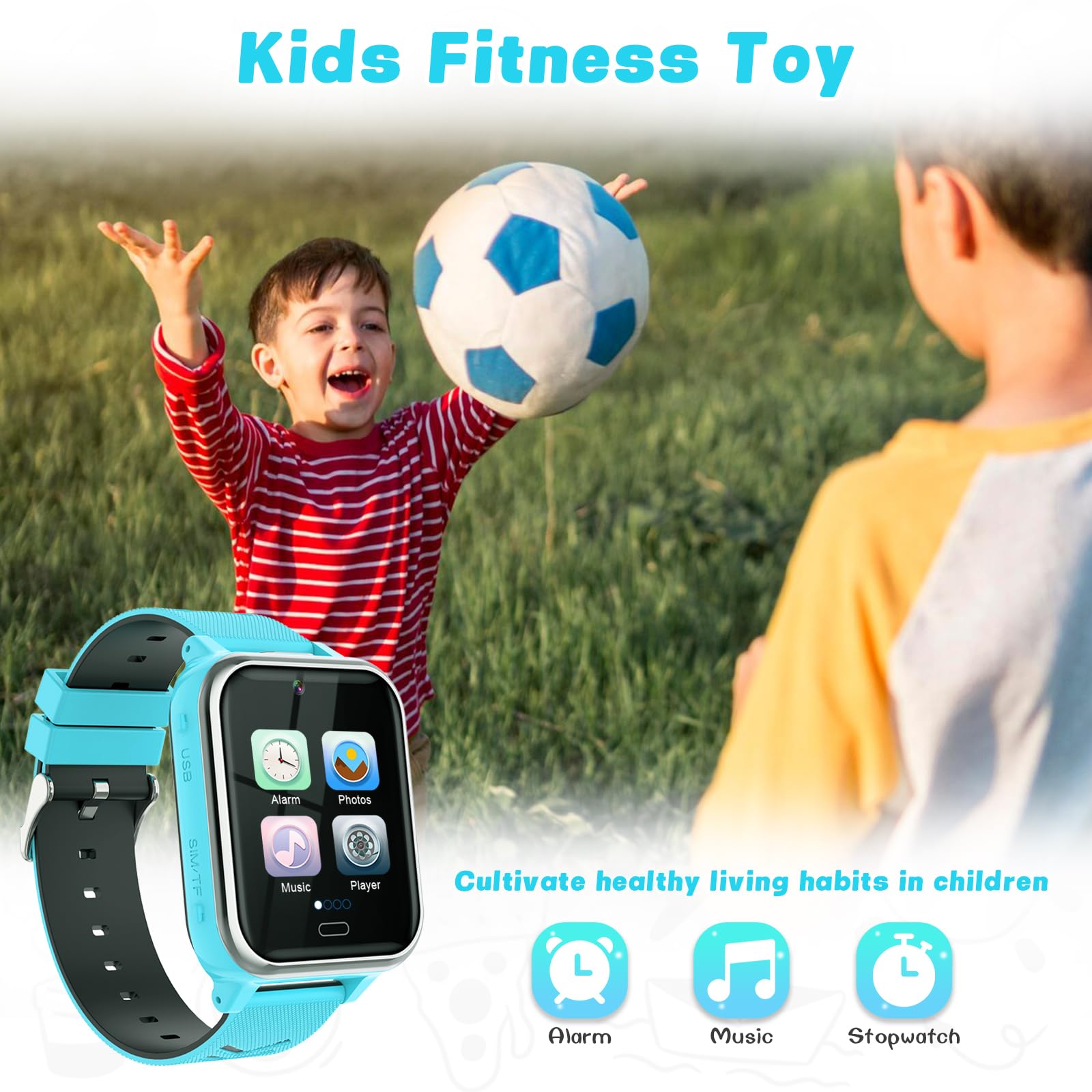 Dolirapa Kids Smart Watch, Smart Watch For Boys Girls With 17 Puzzle Games School Model Camera Music Alarm Video Recorder Flashl