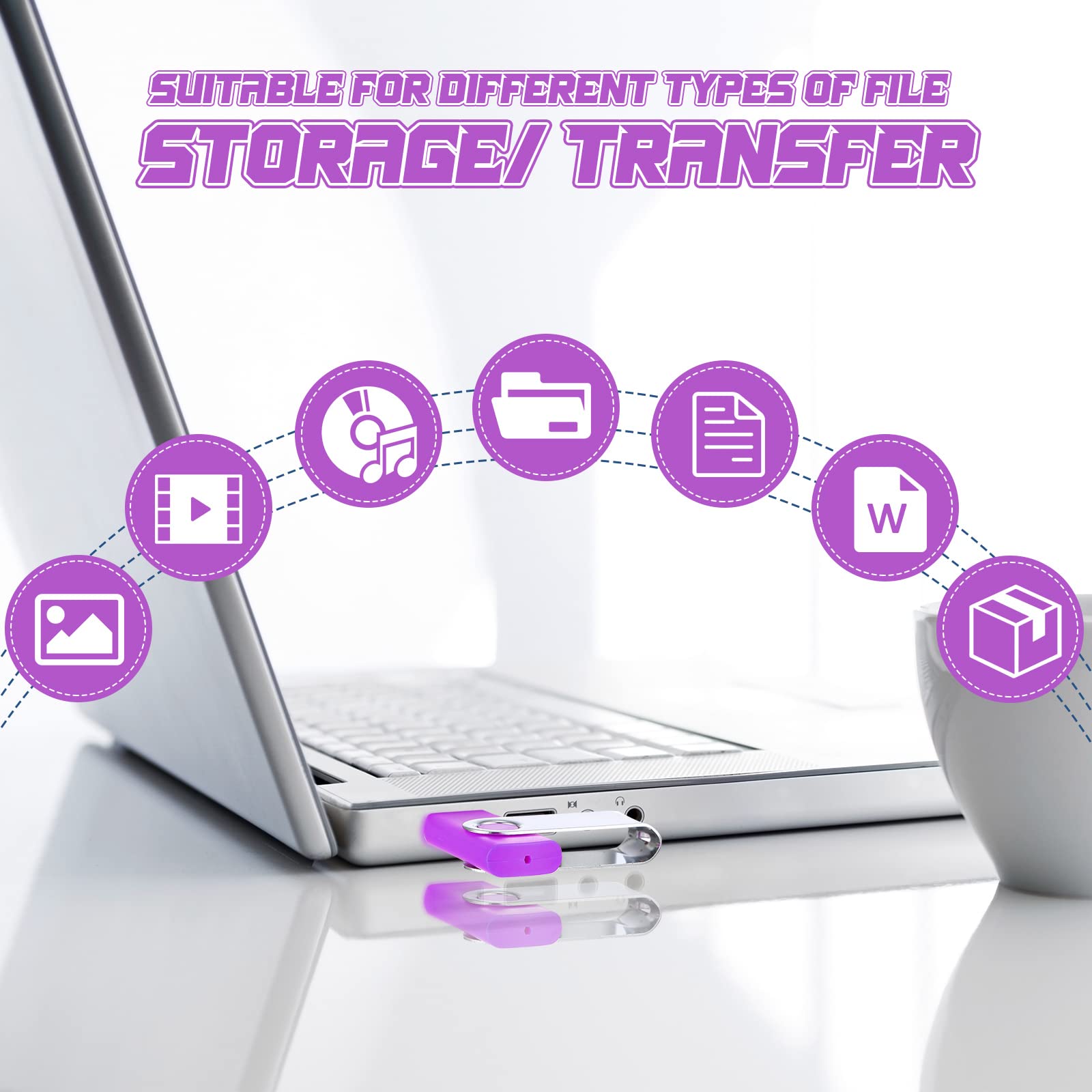 50 Pack Usb Flash Drives Bulk With Lanyards Usb 2.0 Thumb Drive Swivel Storage Flash Drive Pack Bulk With Led Light For Data Sto