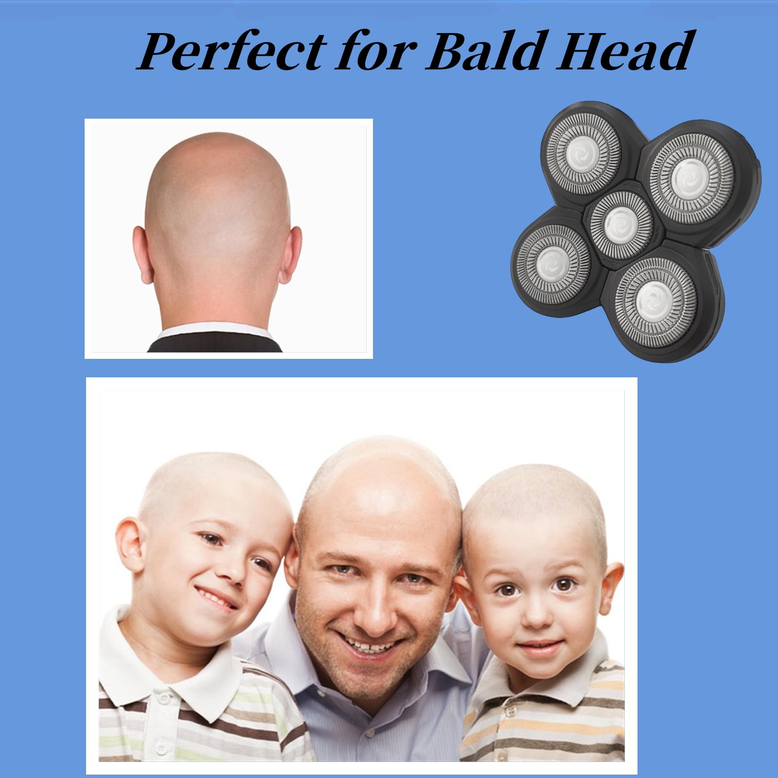 Head Shaver Replacement Blades Compatible With Groomi Baldie Pro Head Shaver,3Packs Oem.