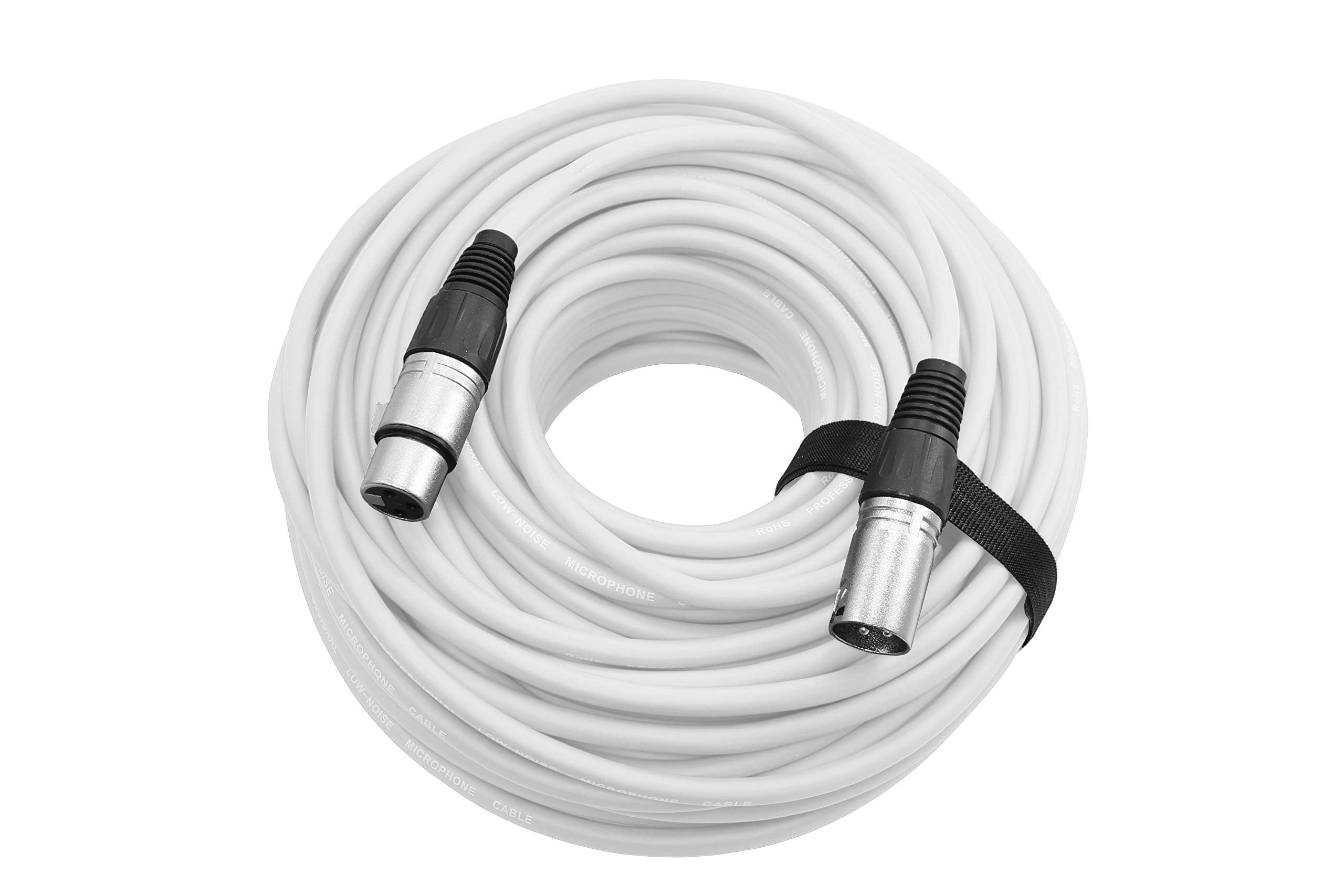 Ploynk Premium Male To Female 3 Pin Xlr Mic Cable Microphone Audio Cord   100 Ft Long: White