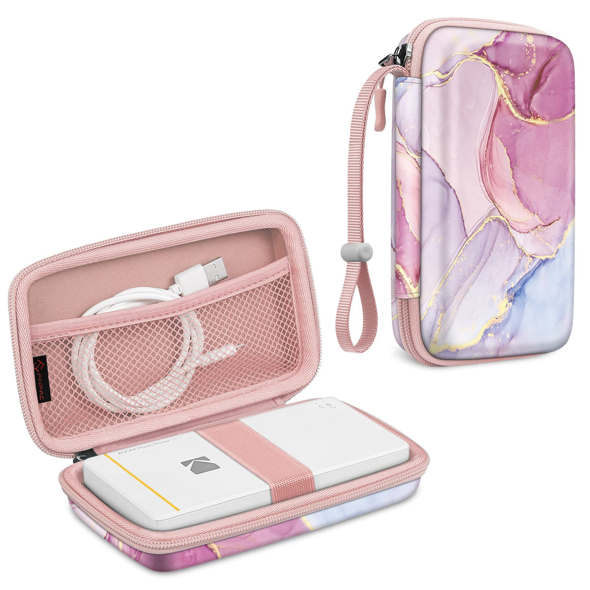 Fintie Protective Case for Kodak Step/Mini 2 HD/PRINTOMATIC/Kodak Smile Camera & Printer - Shockproof Hard Shell Carrying Case with Inner Pocket, Glittering Marble