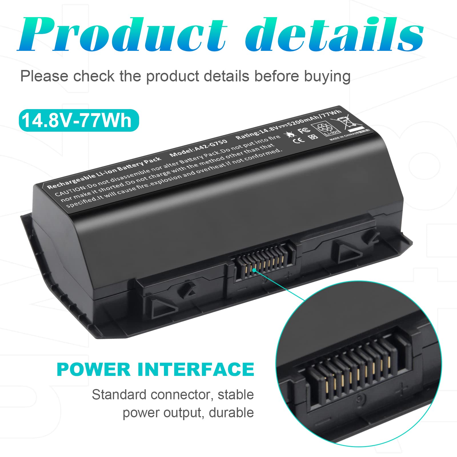 Futurebatt Laptop Battery Compatible With Asus(Rog) G750 G750J G750Jh G750Jm G750Js G750Jw G750Jx G750Jz