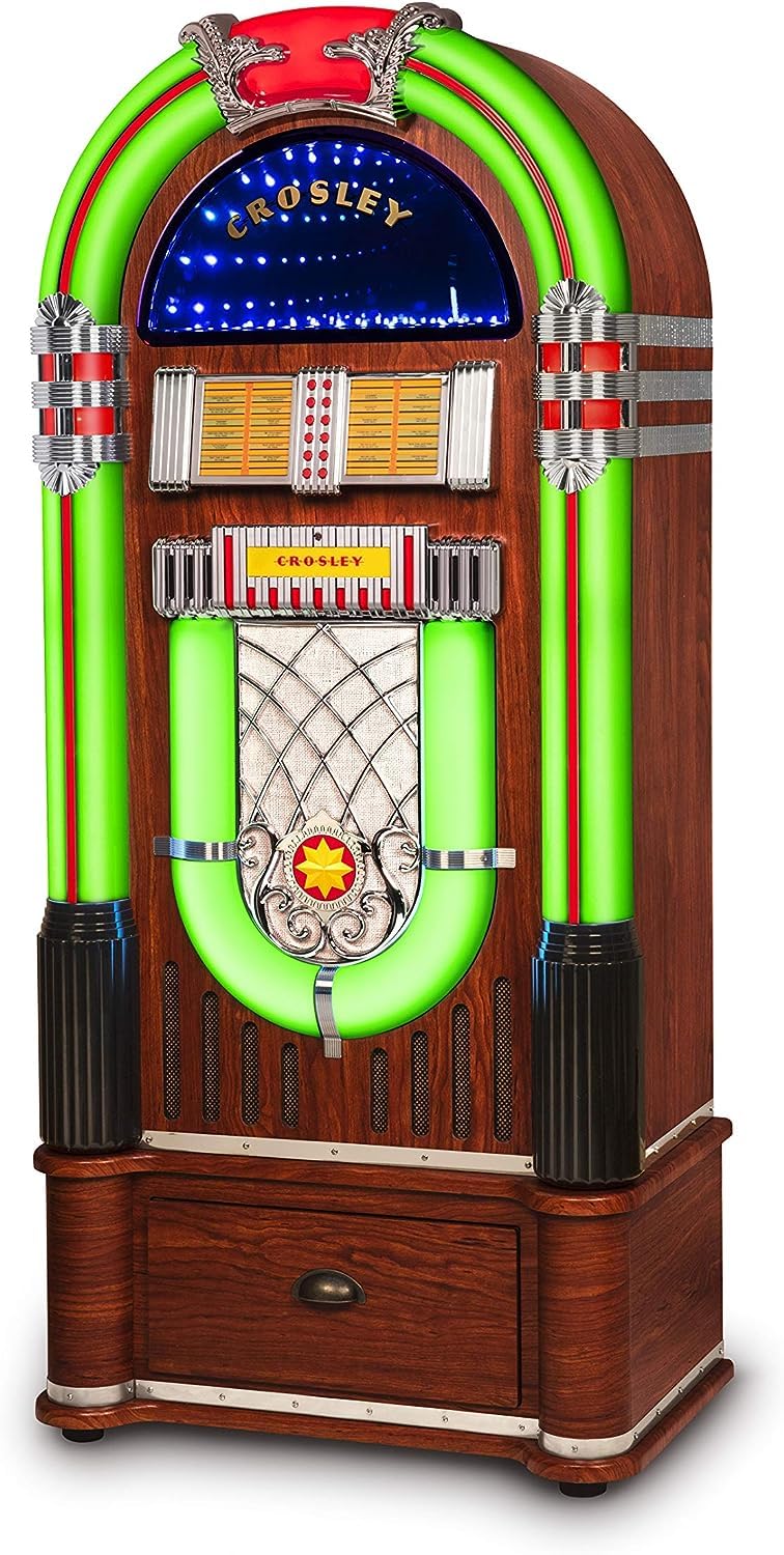 Crosley Cr1215A-Wa Jukebox, Includes Am/Fm Radio & Bluetooth Receiver & Cd Player With St15-Wa Stand Included - Walnut