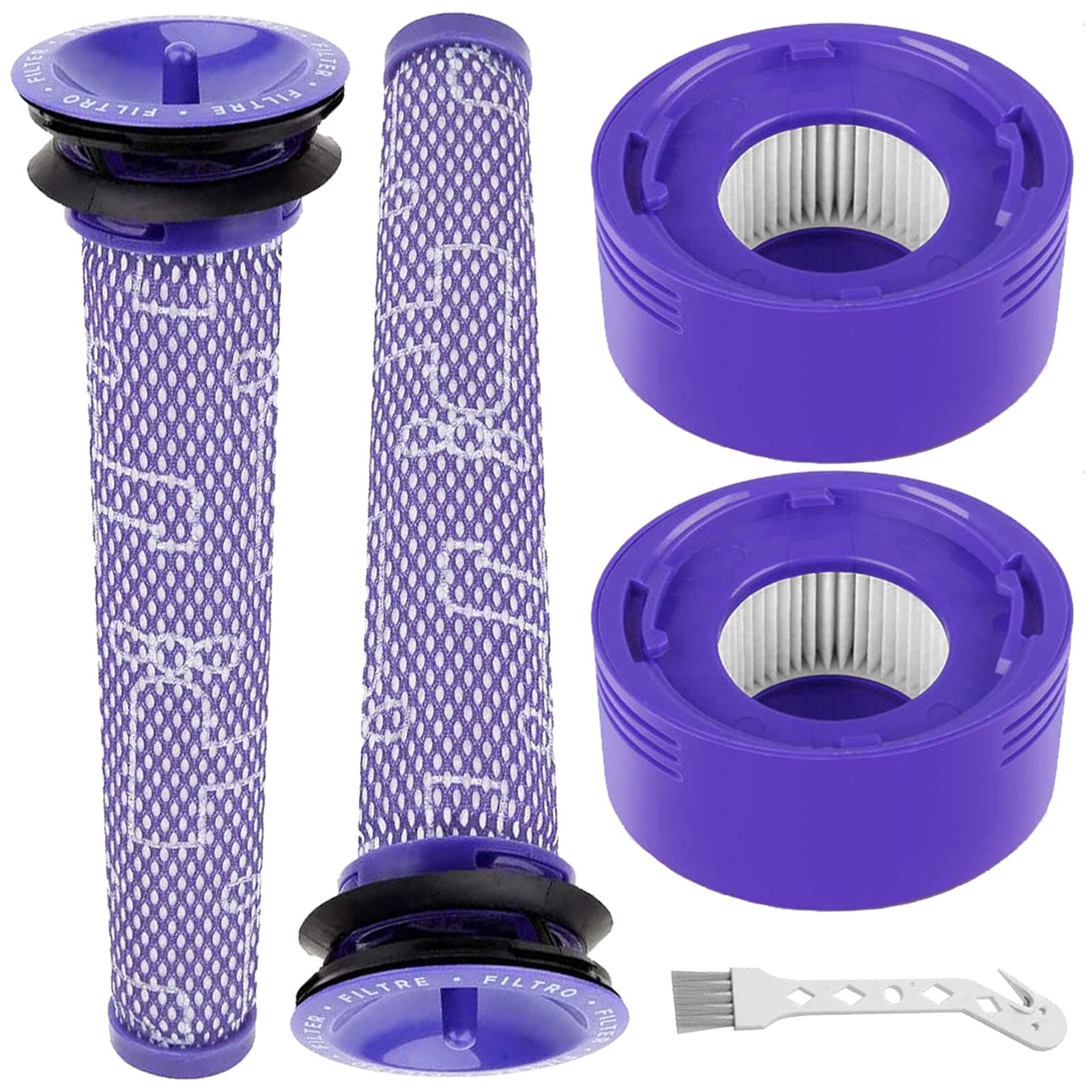 Tivcroxs 4 Pack V8 Vacuum Filters Replacement Kit Compatible With Dyson V7, V8 Animal And Absolute Vacuum, Compare To Part 96566