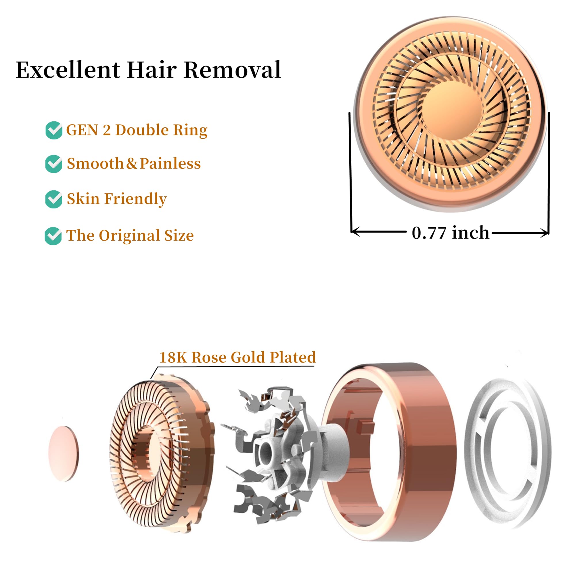 Facial Hair Remover Replacement Heads For Flawless Replacement Heads Gen 2 Suitable For Finishing Touch Flawless Facial Hair Rem