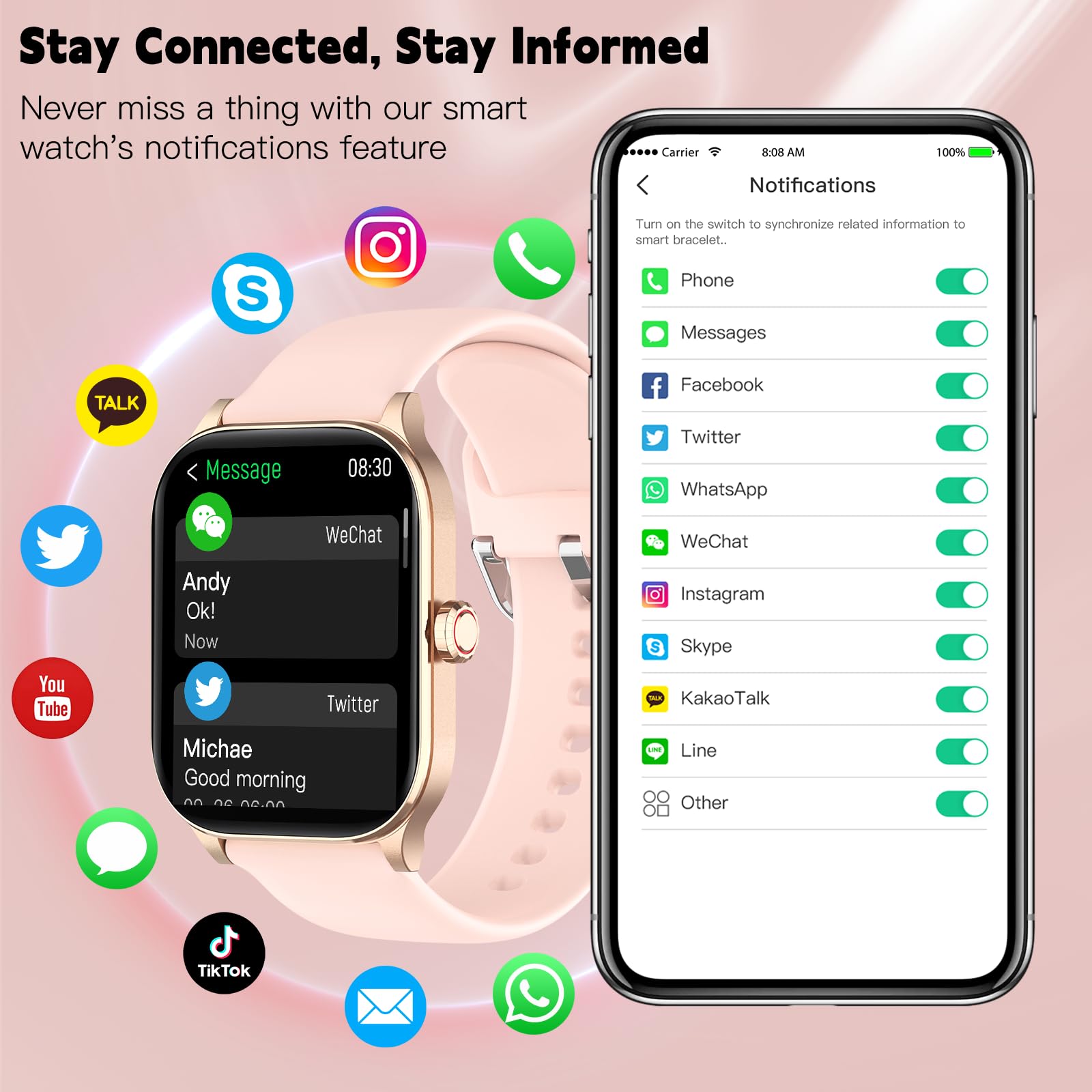 Smart Watch(Answer/Make Call), 2.01 '' Smartwatches For Women With Heart Rate/Sleep/Stress Monitor, Ip68 Waterproof Activity Tra