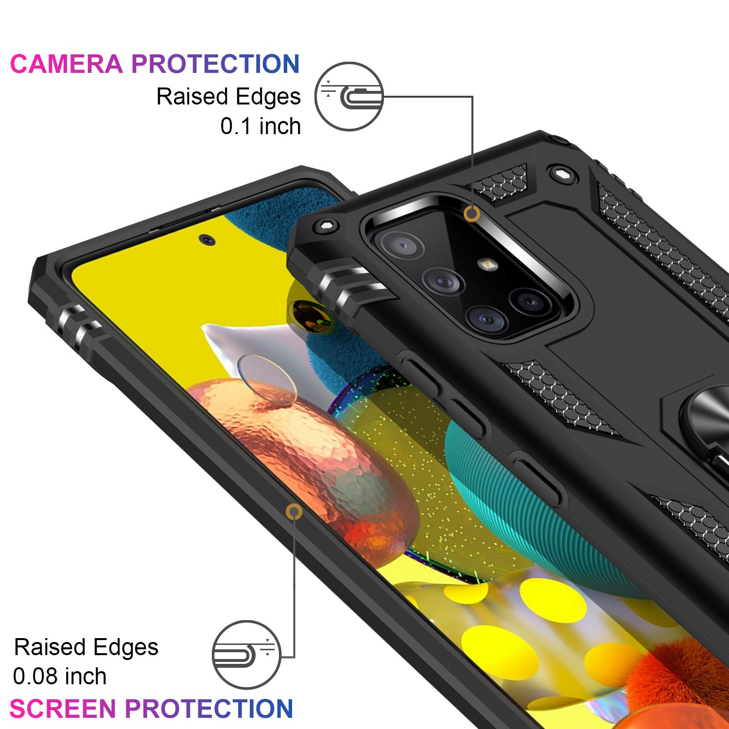 Lumarke For Galaxy A51 5G Case With Screen Protector,Pass 16Ft. Drop Tested Military Grade Protective Phone Cover With Magnetic