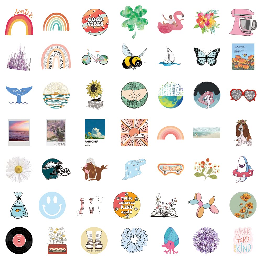 Stickers For Water Bottles, 200 Pack/Pcs Cute Vsco Vinyl Aesthetic Waterproof Stickers Laptop Hydroflask Skateboard Computer Sti