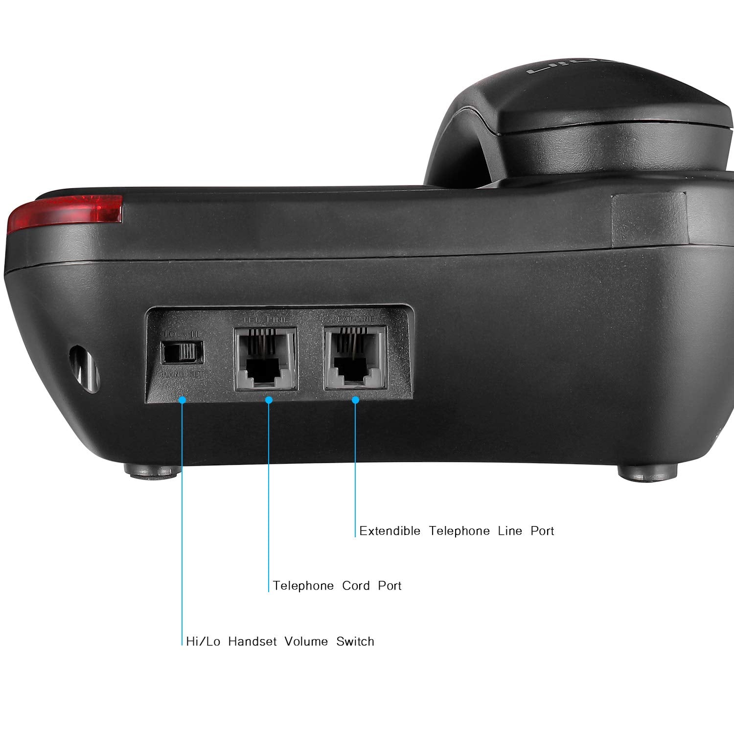 Ornin S016+ Big Button Corded Telephone With Speaker, Desk Phone (Black)