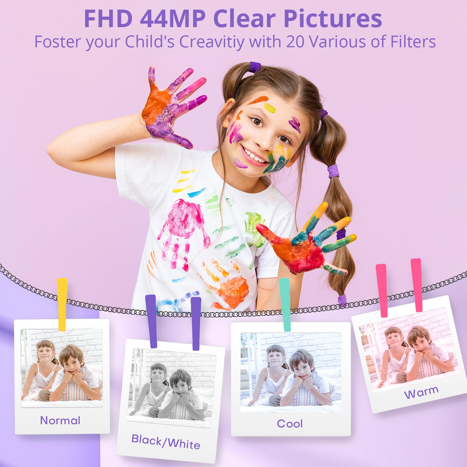 Digital Camera, 1080P 44Mp Digital Cameras For Photography, Digital Point And Shoot Camera For Kids With 16X Zoom, Anti-Shake, C