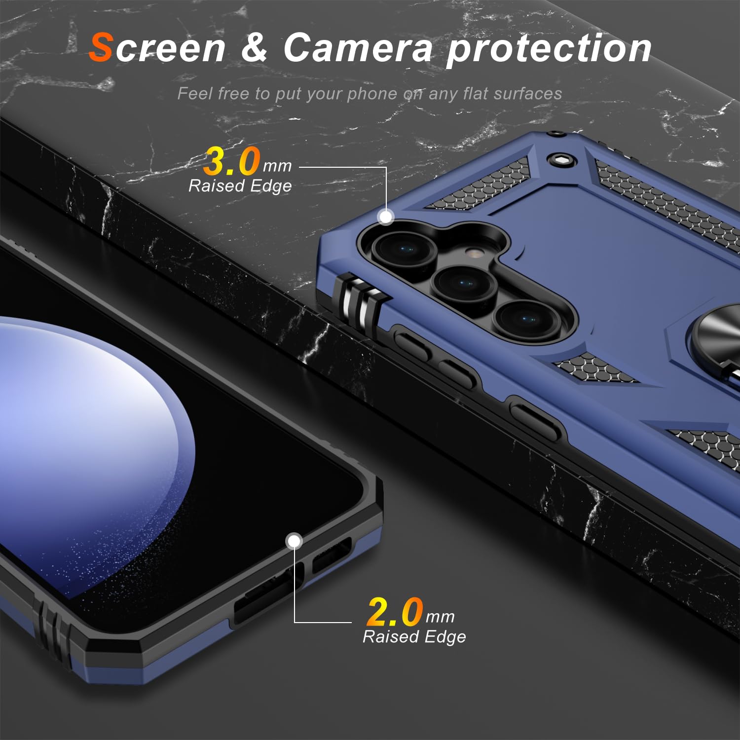 Lumarke For Galaxy S23 Fe Case With Screen Protector,Pass 16Ft. Drop Tested Military Grade Protective Phone Cover With Magnetic