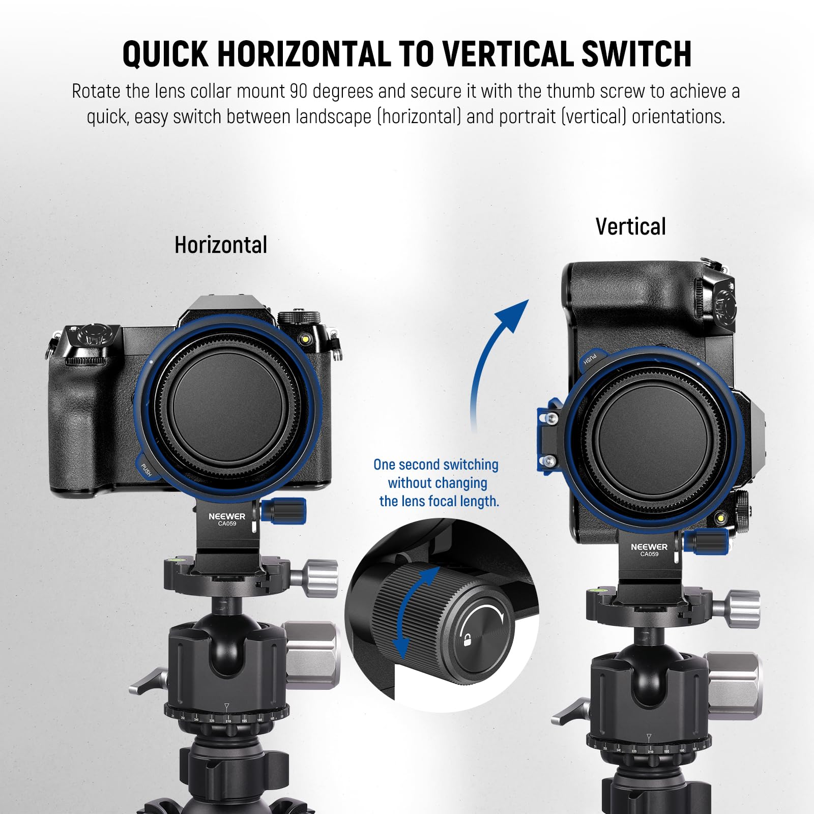 Neewer Rotatable Collar Mount Plate For Fujifilm Gfx100 Ii 100S 50S Ii, Fast Horizontal To Vertical Camera Tripod Lens Mount Rin