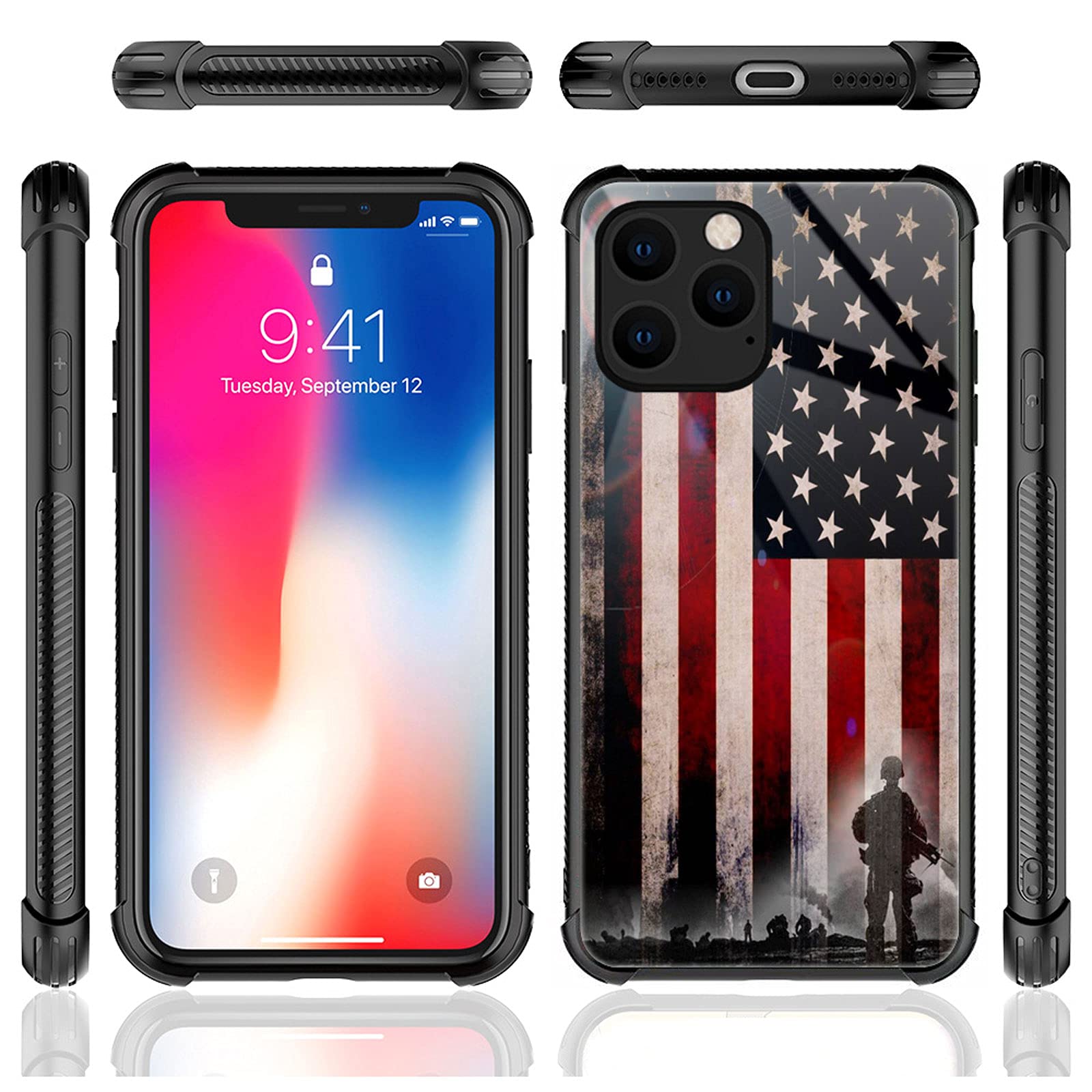 CARLOCA iPhone 13 Pro Max Shockproof Anti-Scratch Phone Case Polycarbonate Us Sunshine Soldiers Patriotic Graphic