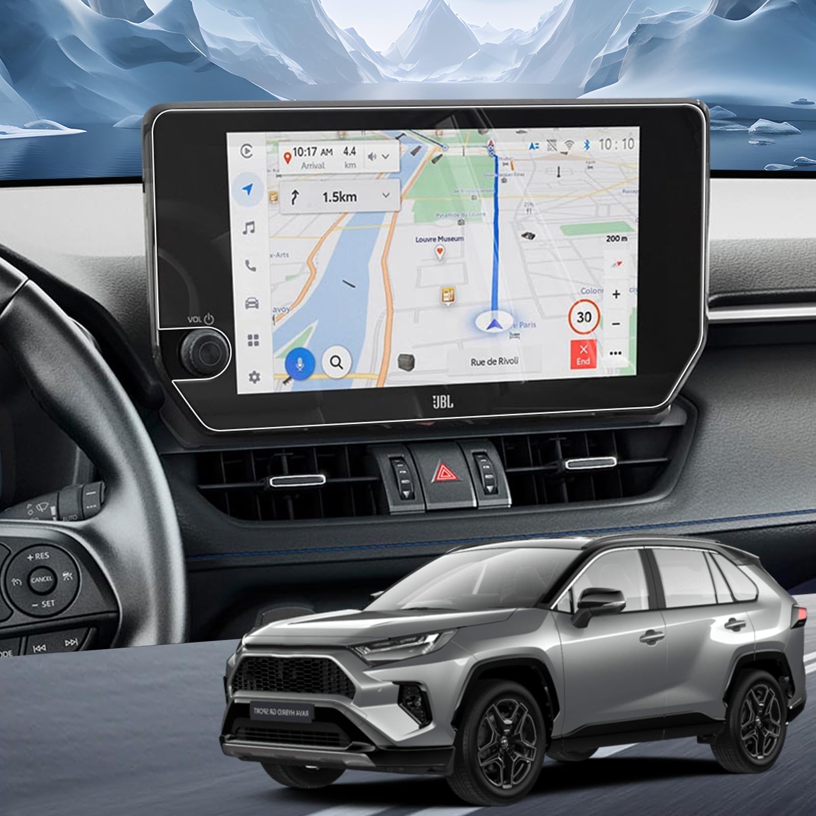 Yee Pin Screen Protector For 2023 2024 2025 Toyota Rav4 Accessories Hybrid Xle Premium/Adventure/Trd Off Road/Limited/Xse 10.5 Inch Touch Screen Cover Guard Sensitive Ultra Hd Clear Smooth Touch 2Pack