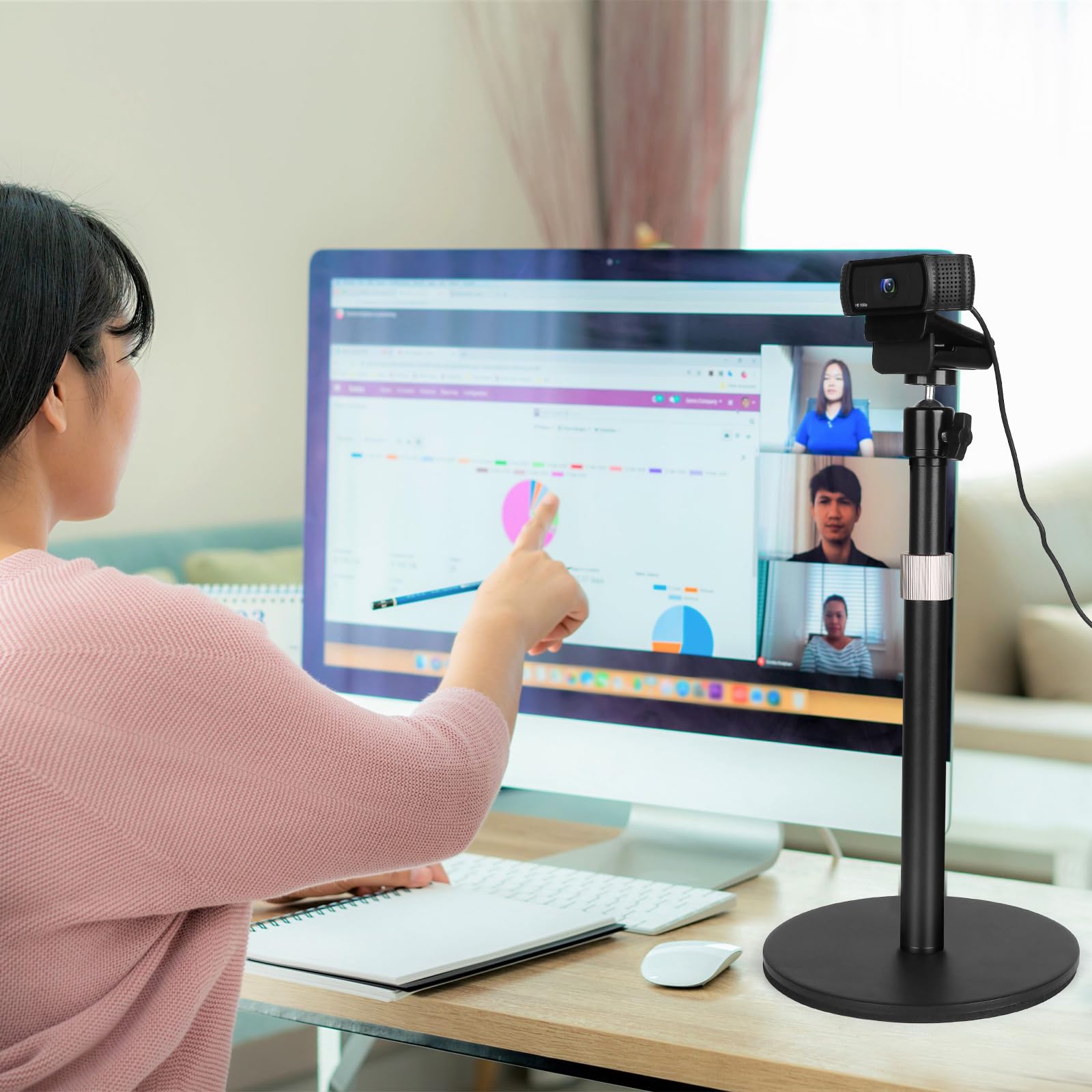 Mippko Webcam Camera Stand Phone Holder For Desk,1/4-20 Threaded Compatible With Logitech Webcam C920 / C920S / C920X / C922 / C