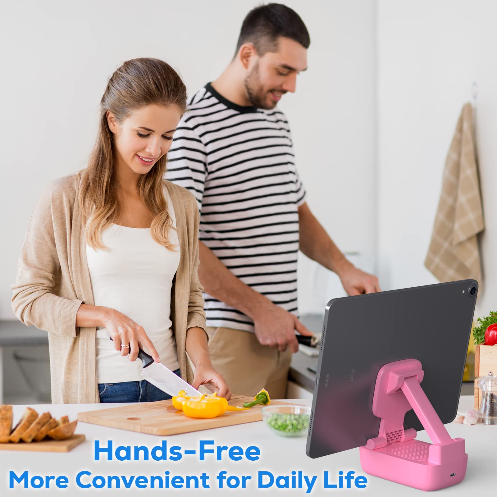 Gifts For Men Women, From Wife,Cell Phone Stand With Wireless Bluetooth Speaker, Punchy Bass & Hd Stereo Sound Speaker For Home & Outdoors Compatible With Iphone/Ipad/Samsung Pink